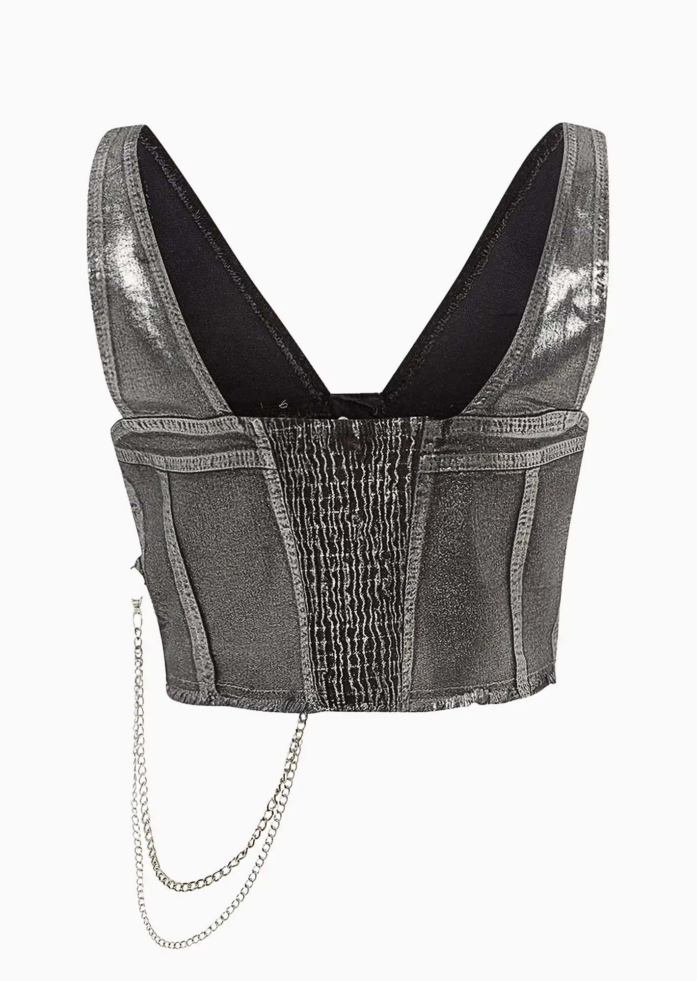 Weste im Denim-Style, silber