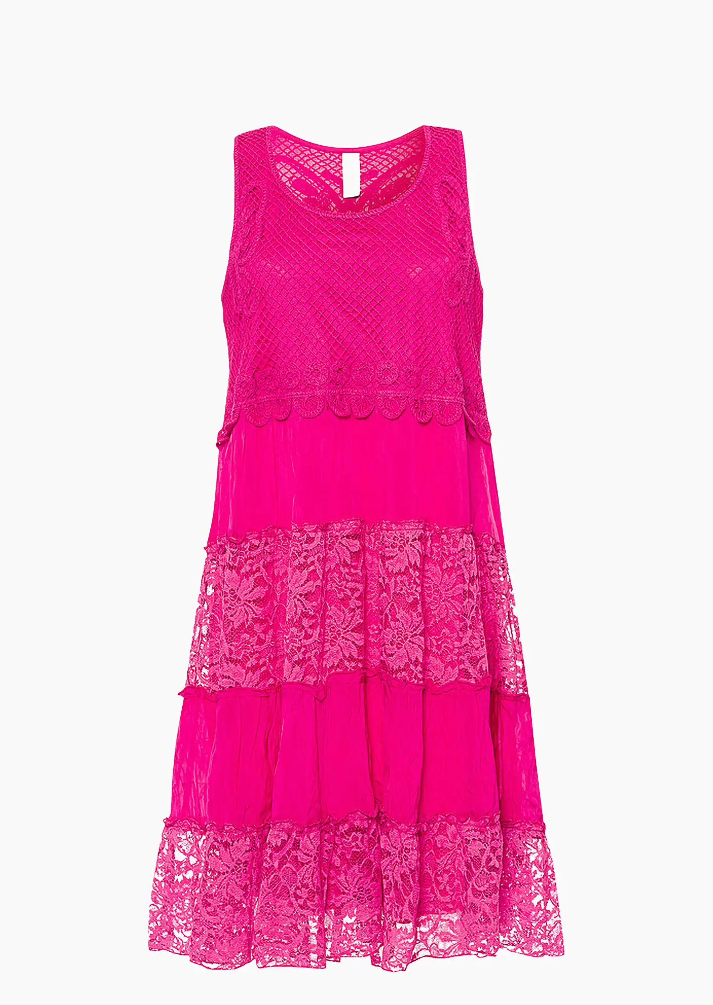 Kleid mit Spitze, very berry