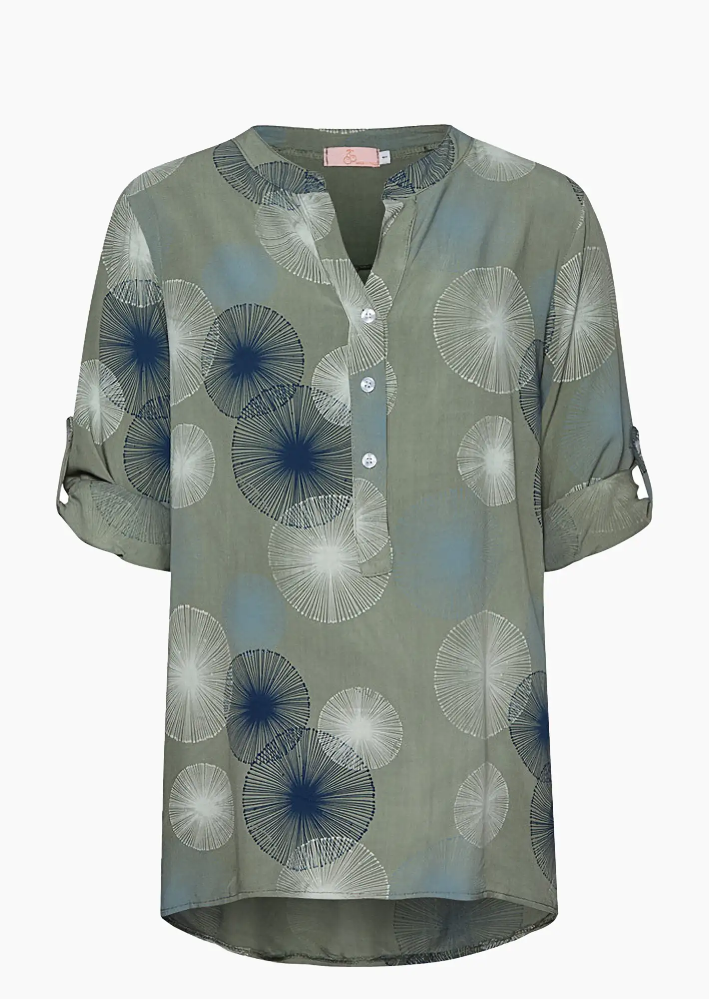 Bluse im Alloverprint, khaki