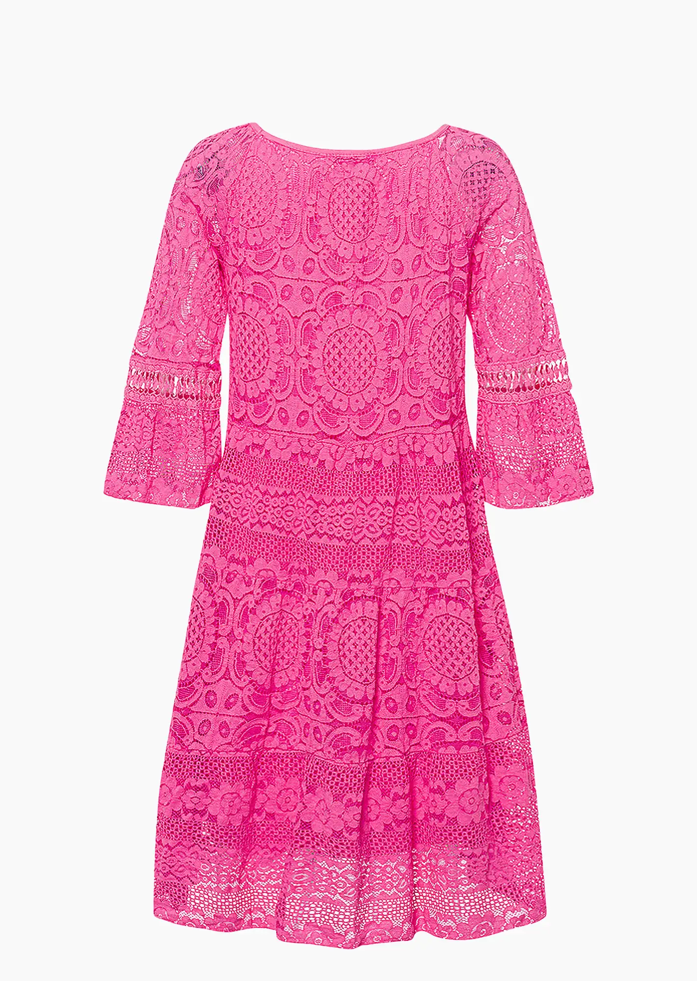 Kleid mit Spitze, very berry