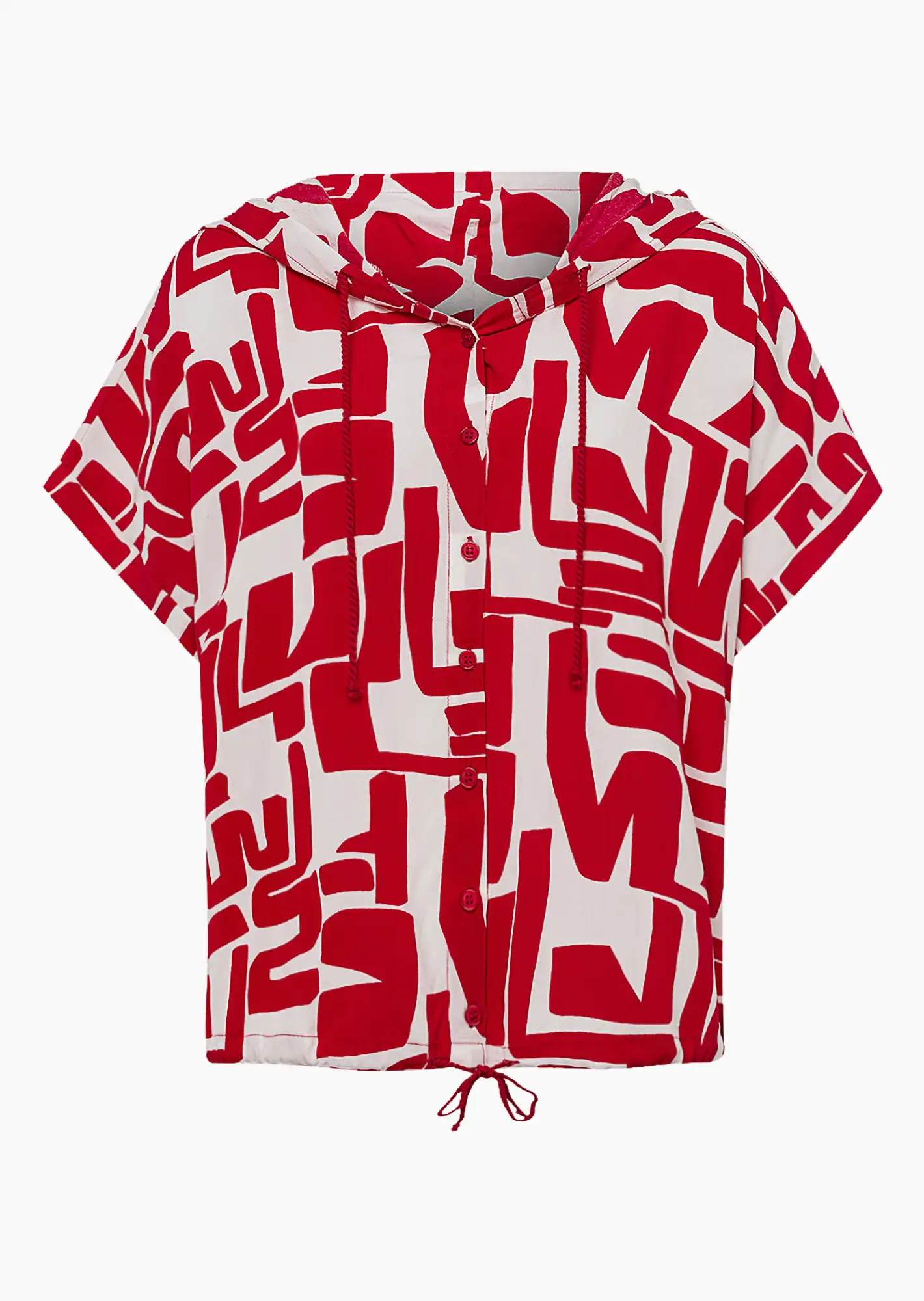 Bluse im Alloverprint, red-offwhite