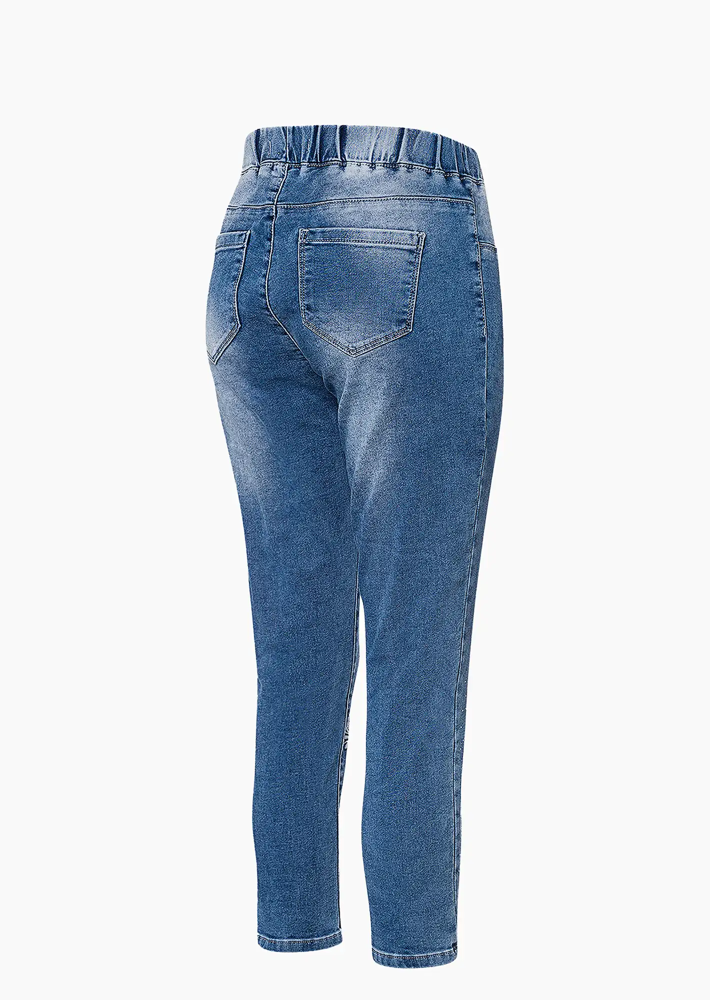 Jeggings mit Stickerei, light blue denim