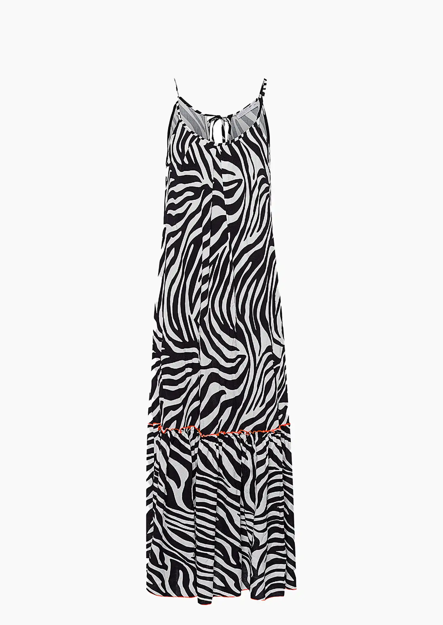 Maxikleid im Animalprint, schwarz-weiß
