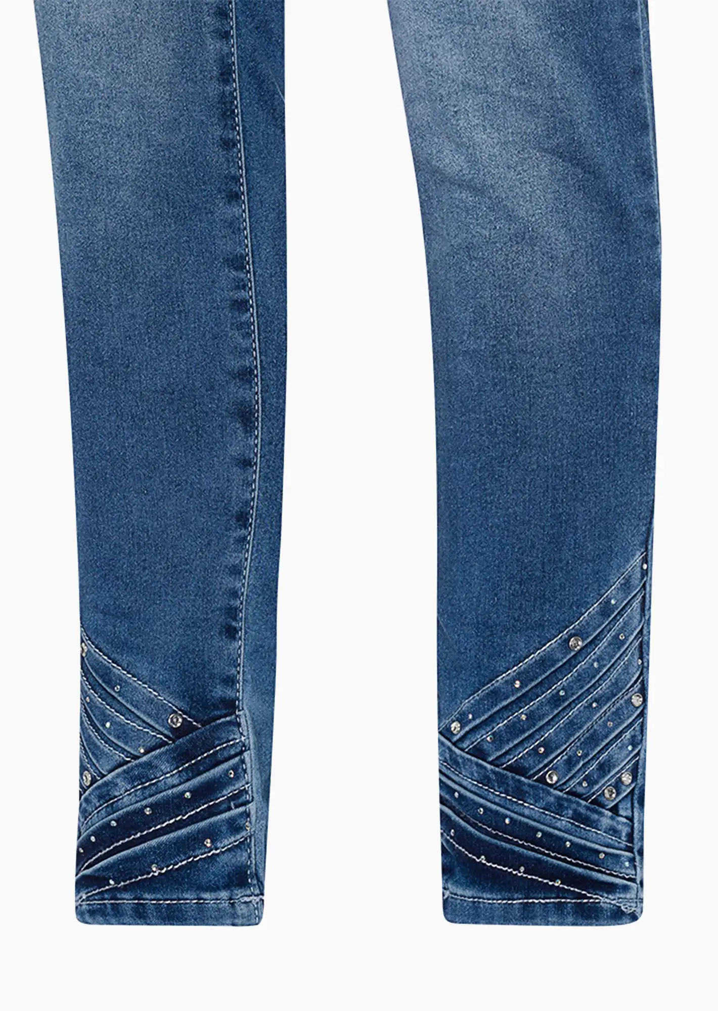Jeggings mit Ziersteinen, blue denim