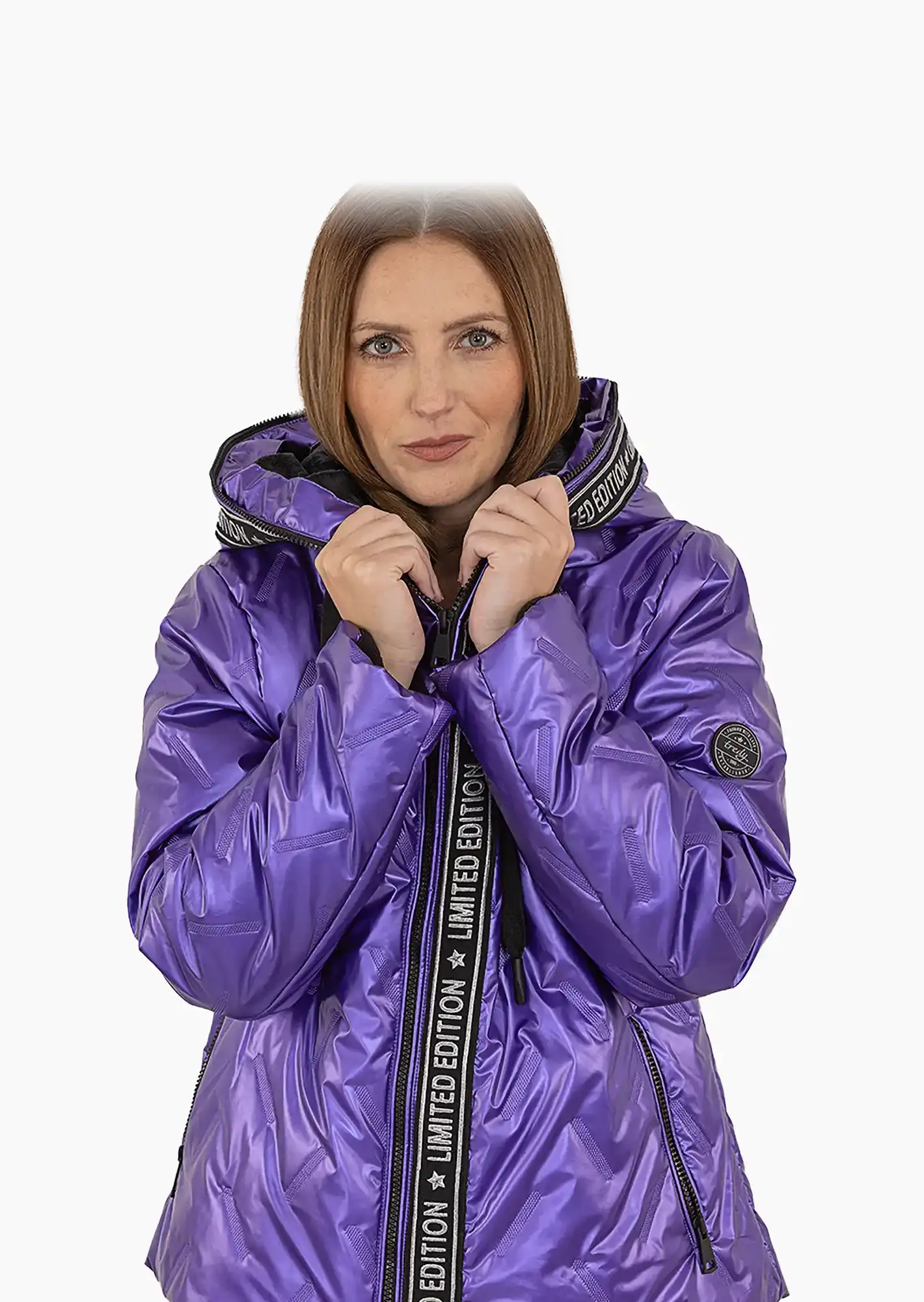 Steppjacke mit Glanz, purple flash