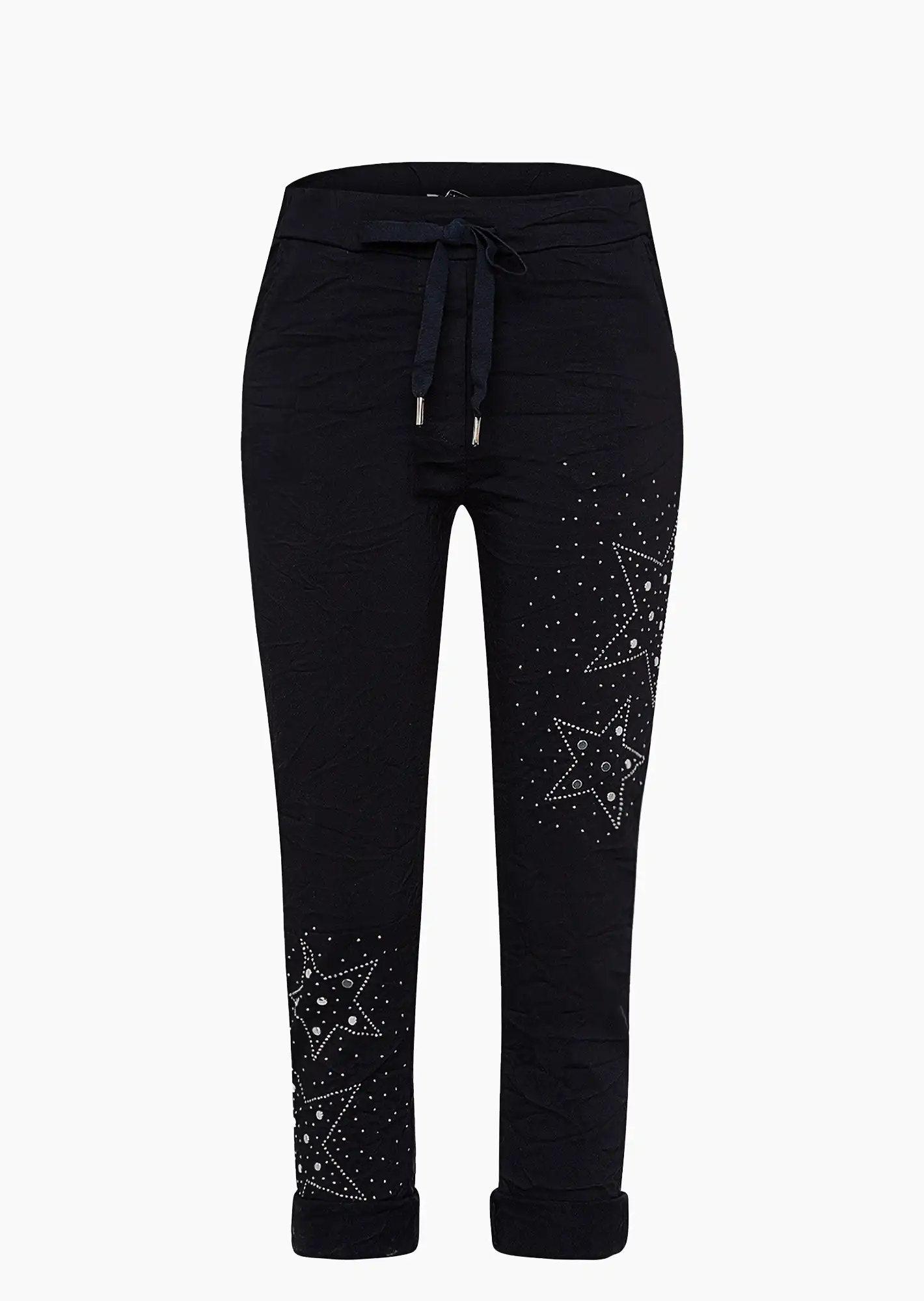 Joggpants 'Ziersteine und Nieten', navy