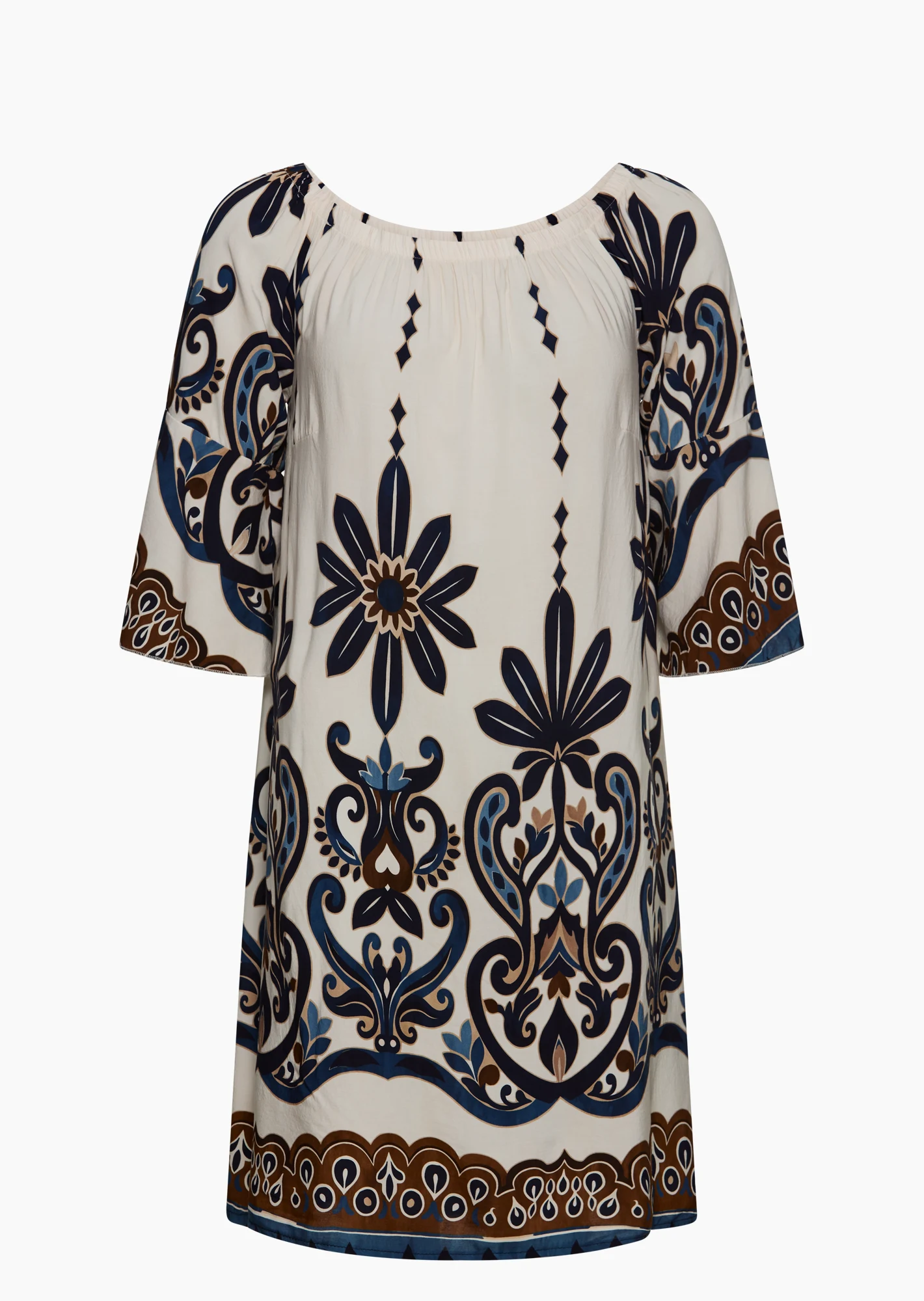 Kleid mit Carmen-Ausschnitt, blau