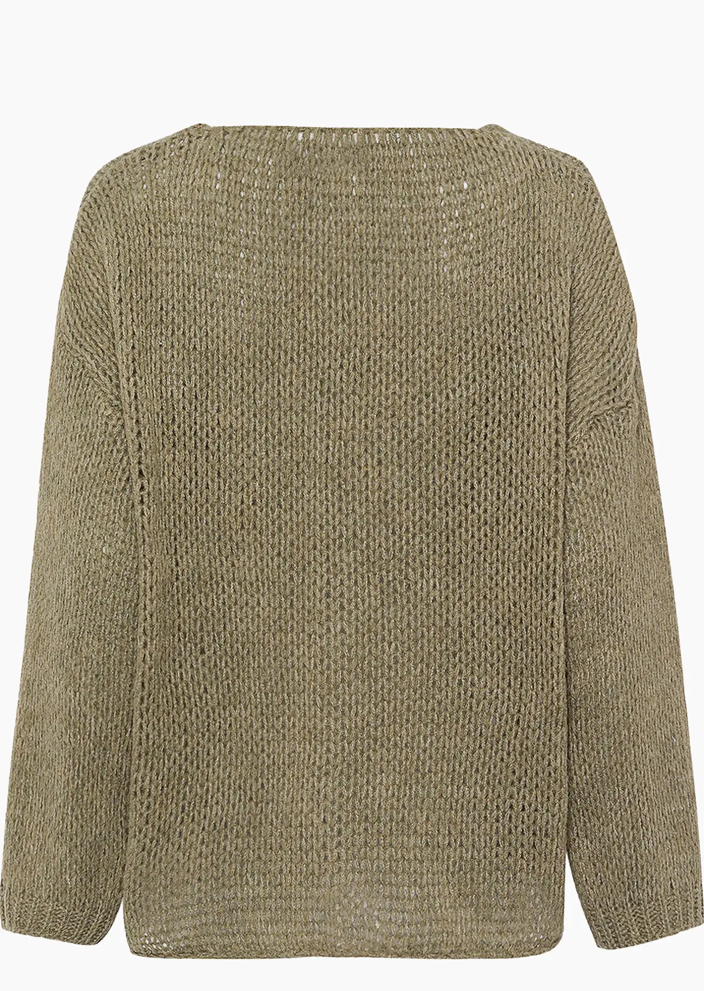 Pullover in Grobstrick, salbei