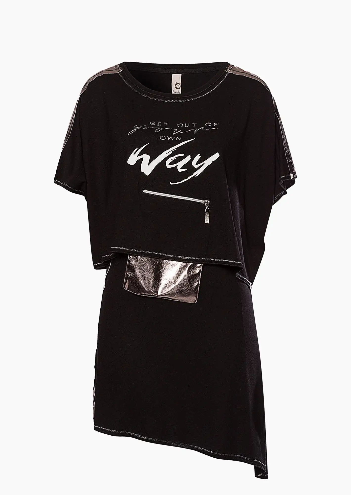 2 in 1 Shirt im Layering-Look, schwarz