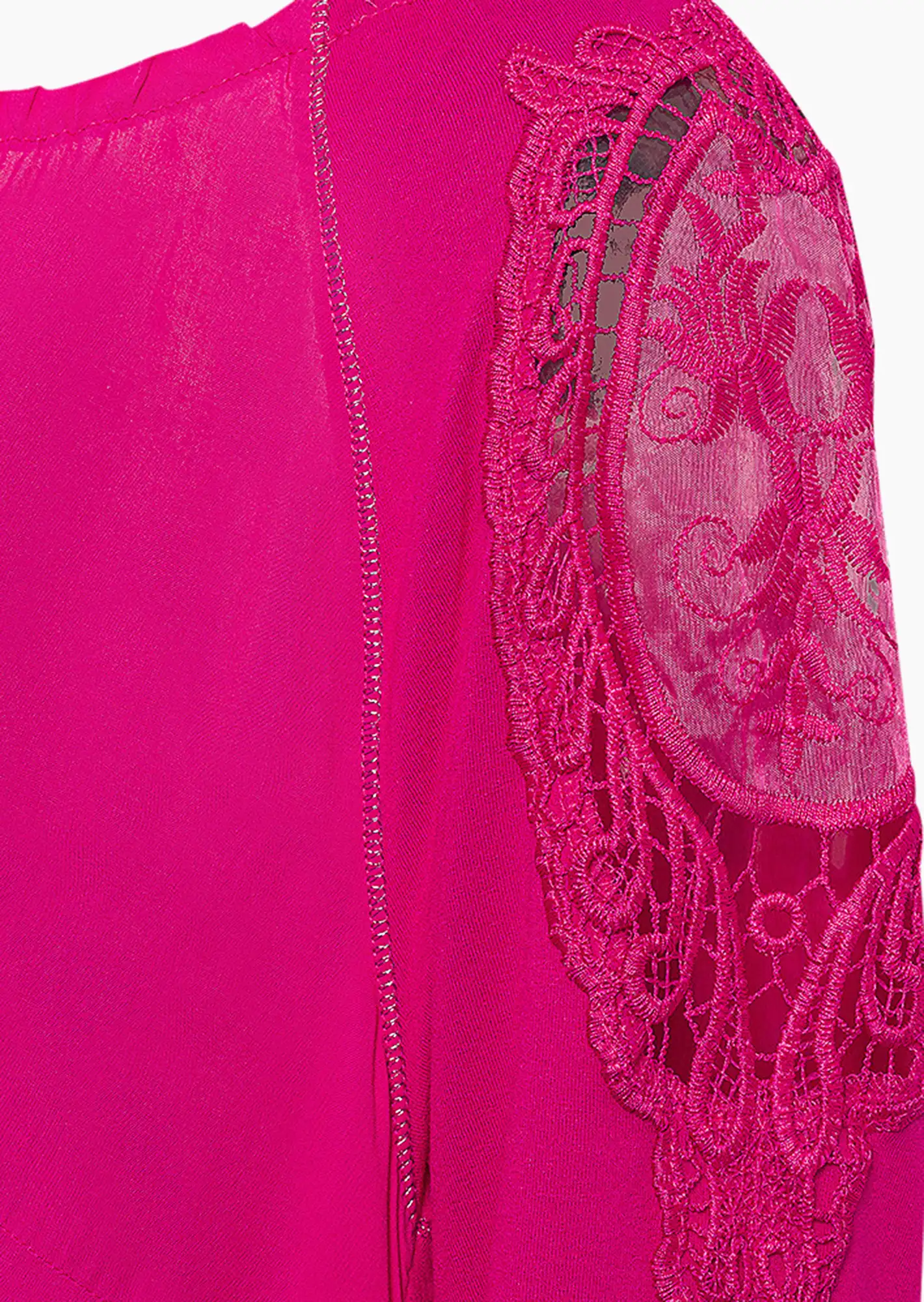 Shirt mit Spitze, very berry