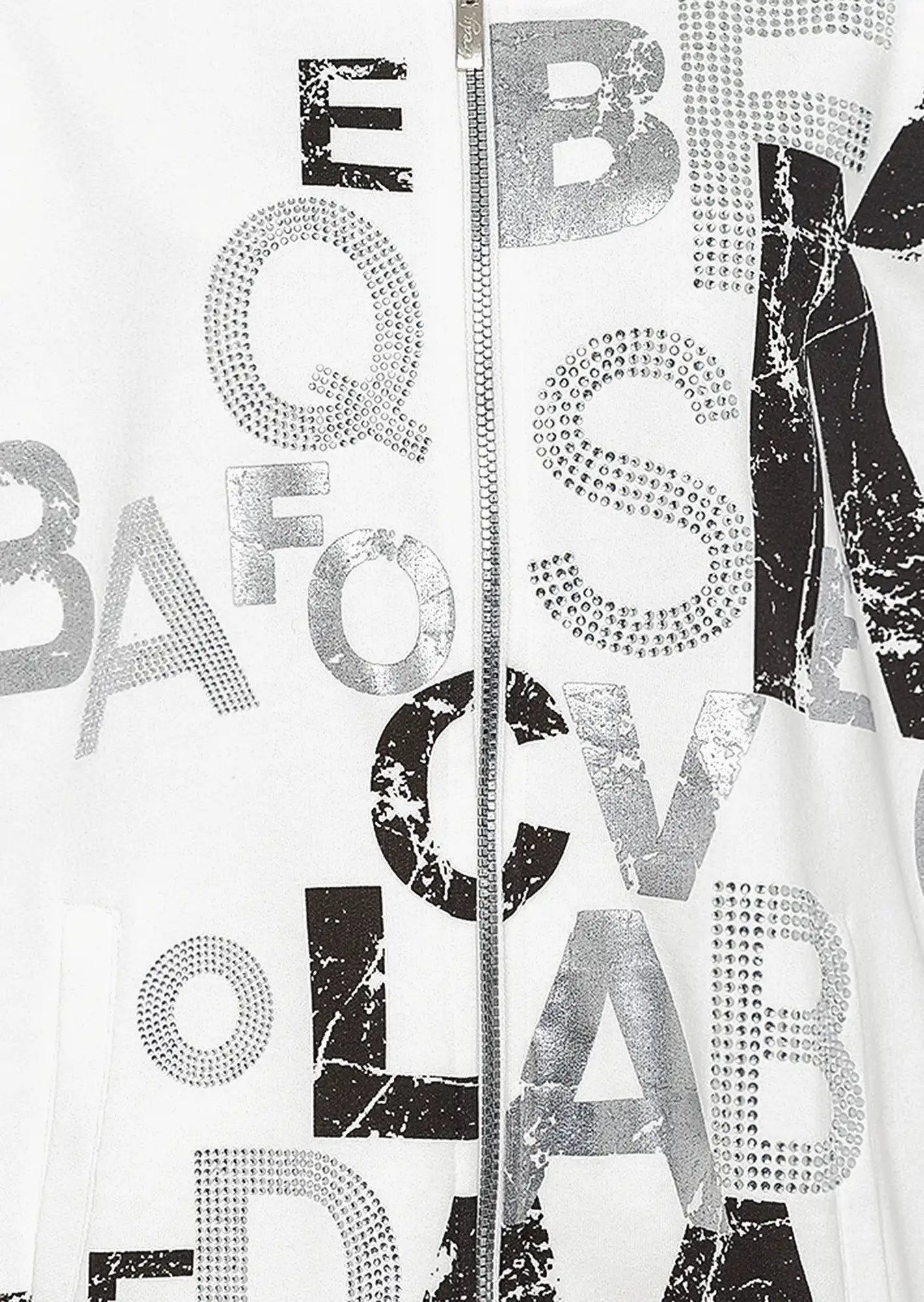 Sweatjacke mit Lettering, offwhite