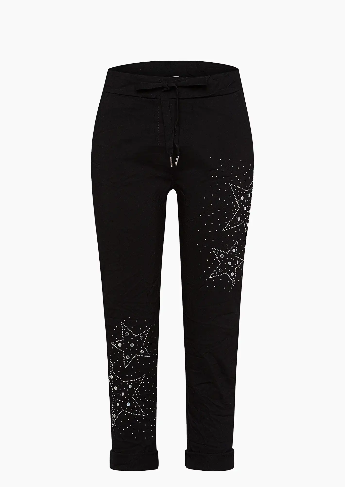 Joggpants 'Ziersteine und Nieten', schwarz