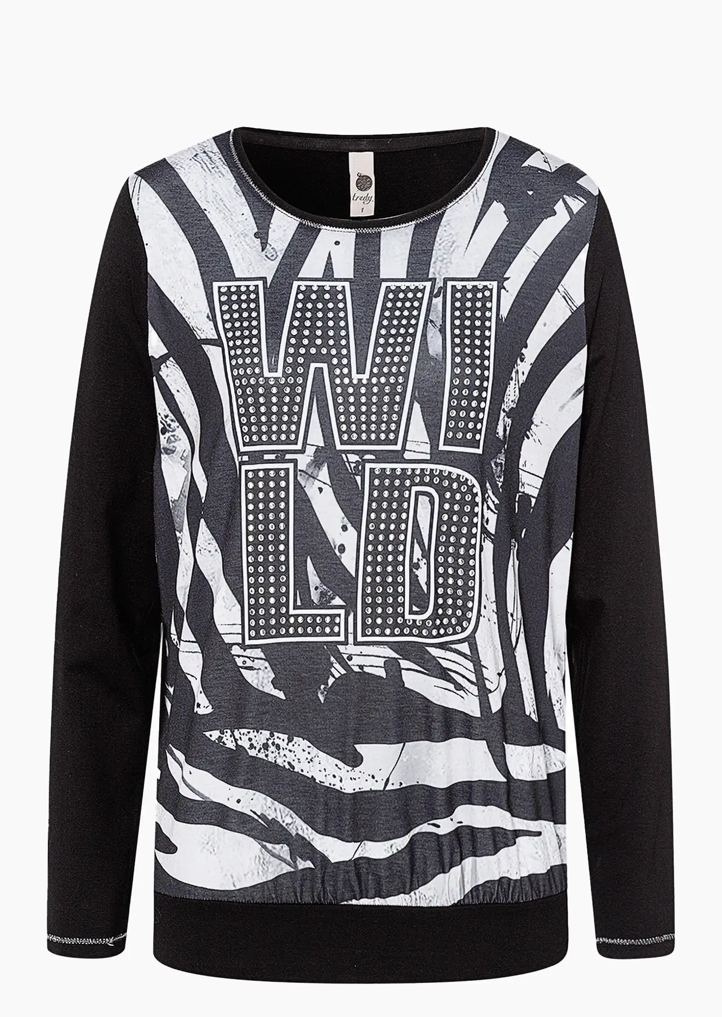 Langarmshirt 'Wild', schwarz