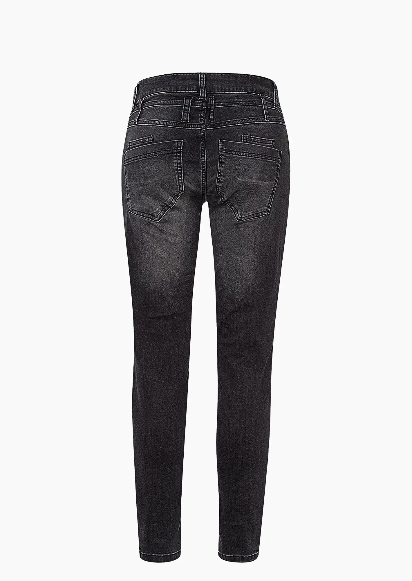 Jeans mit Nieten, black denim