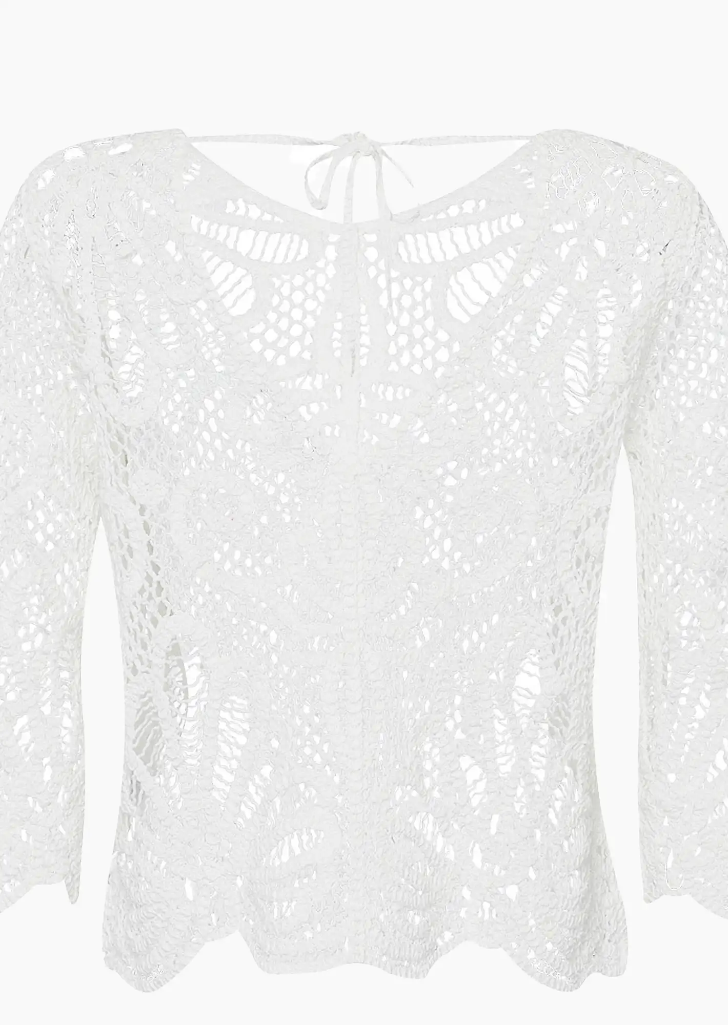 Pullover in Häkel-Optik, offwhite