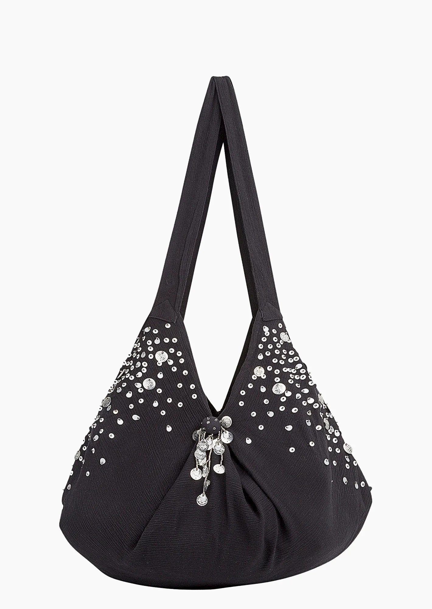 Tasche mit Pailletten, schwarz