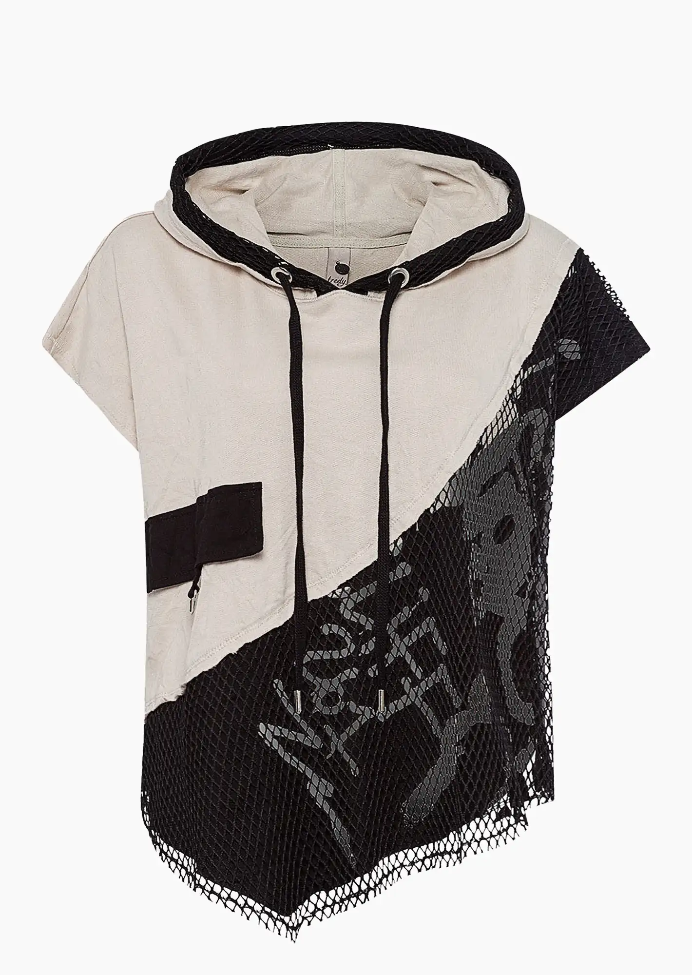 Sweatshirt 'Asymmetrie', kitt-schwarz