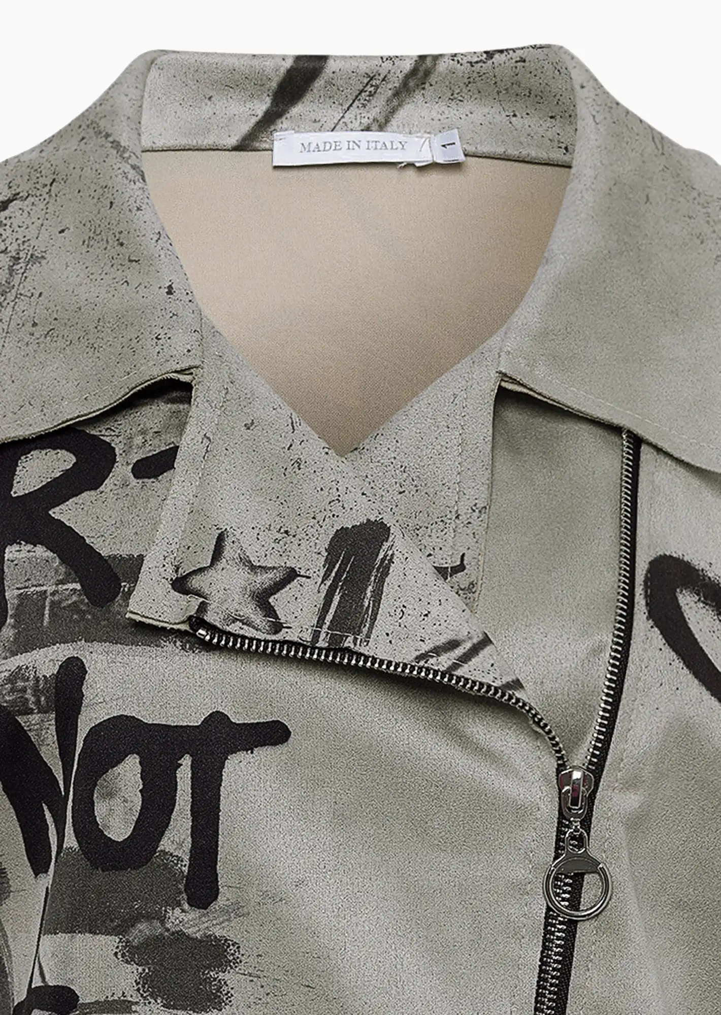 Suede-Jacke im Graffiti-Style, kitt