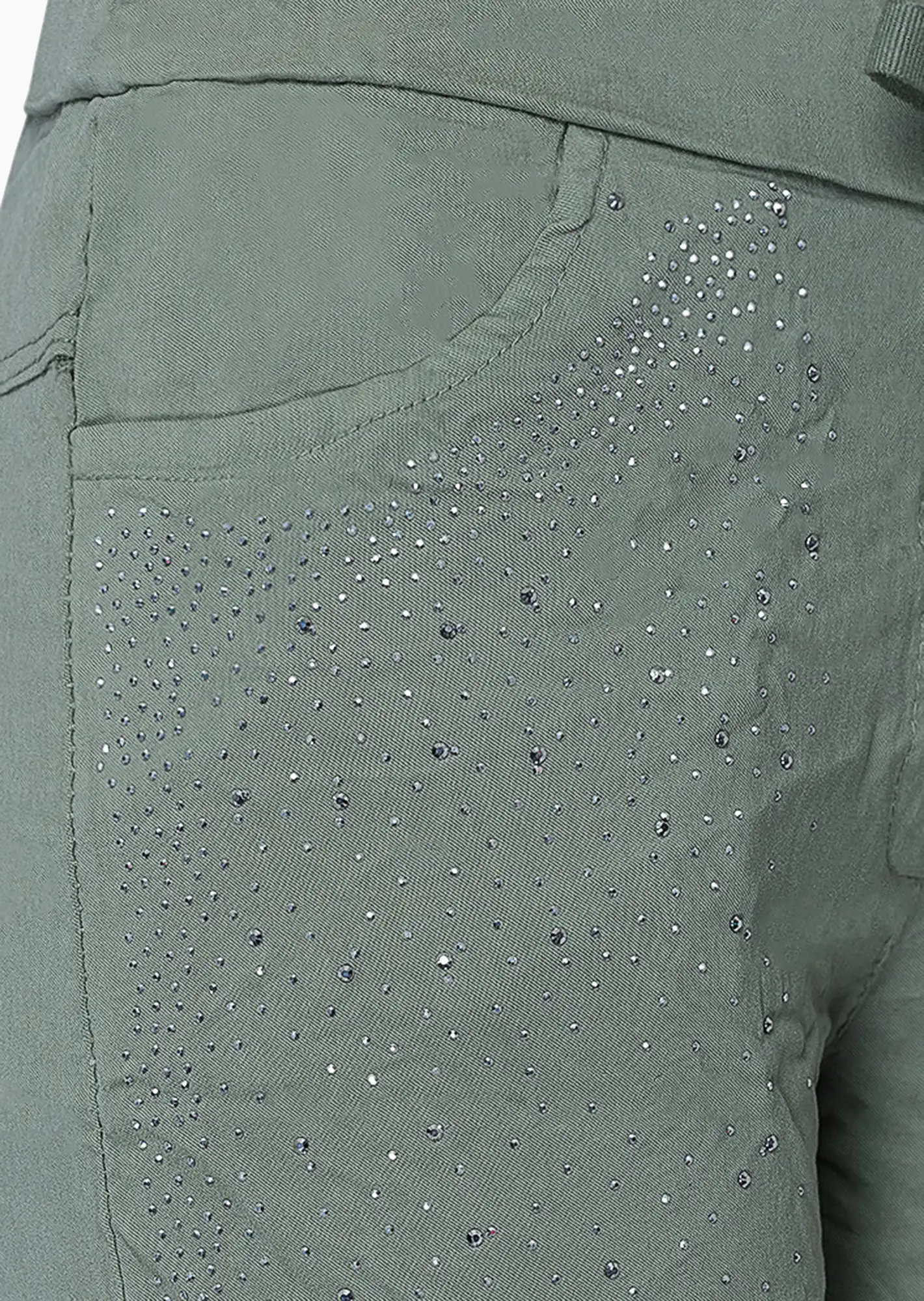 Joggpants mit Ziersteinen, salbei