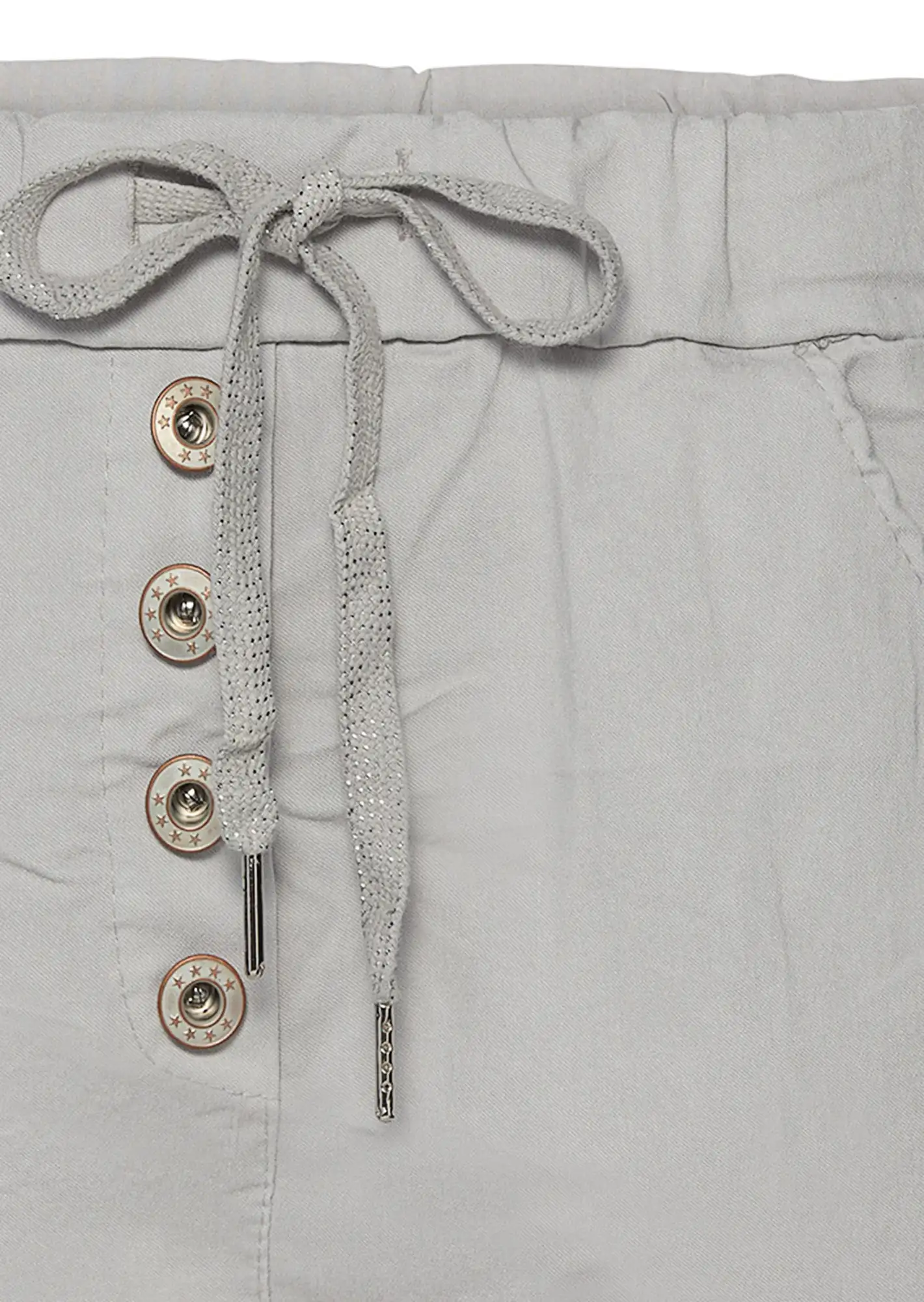 Joggpants mit Knopfleiste, silber