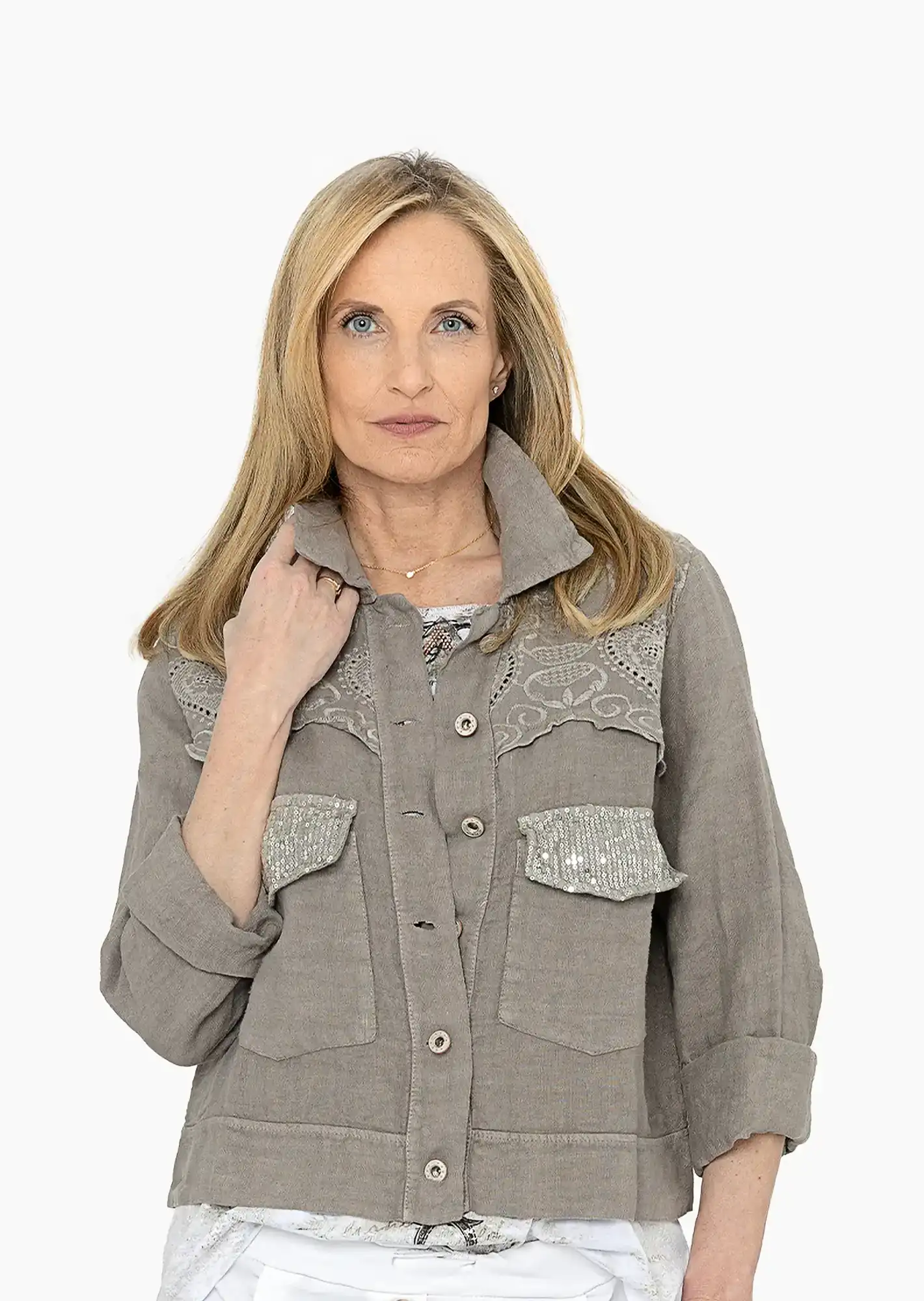 Jacke aus Leinen, fango