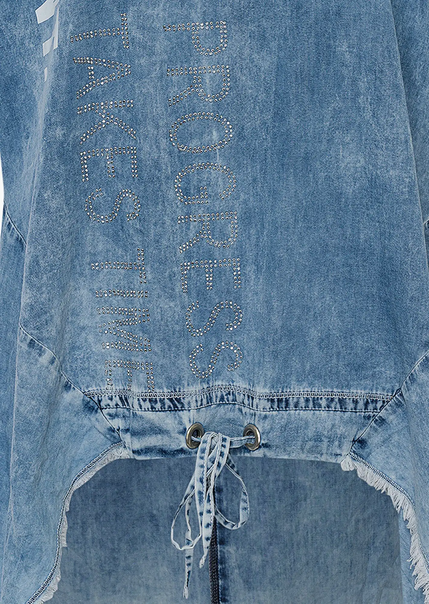 Bluse 'Vokuhila', blue denim