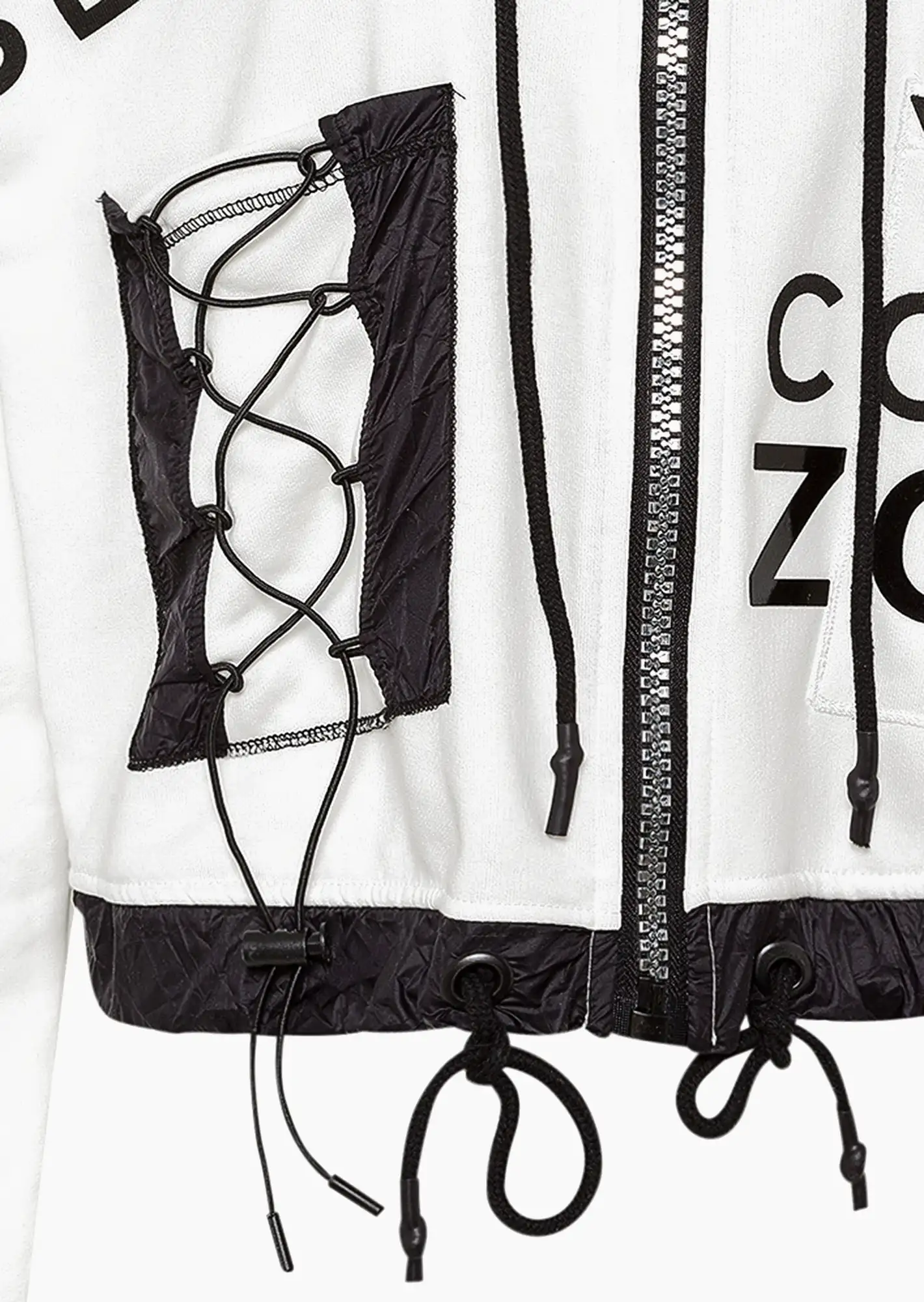 Sweatjacke 'Life begins', offwhite