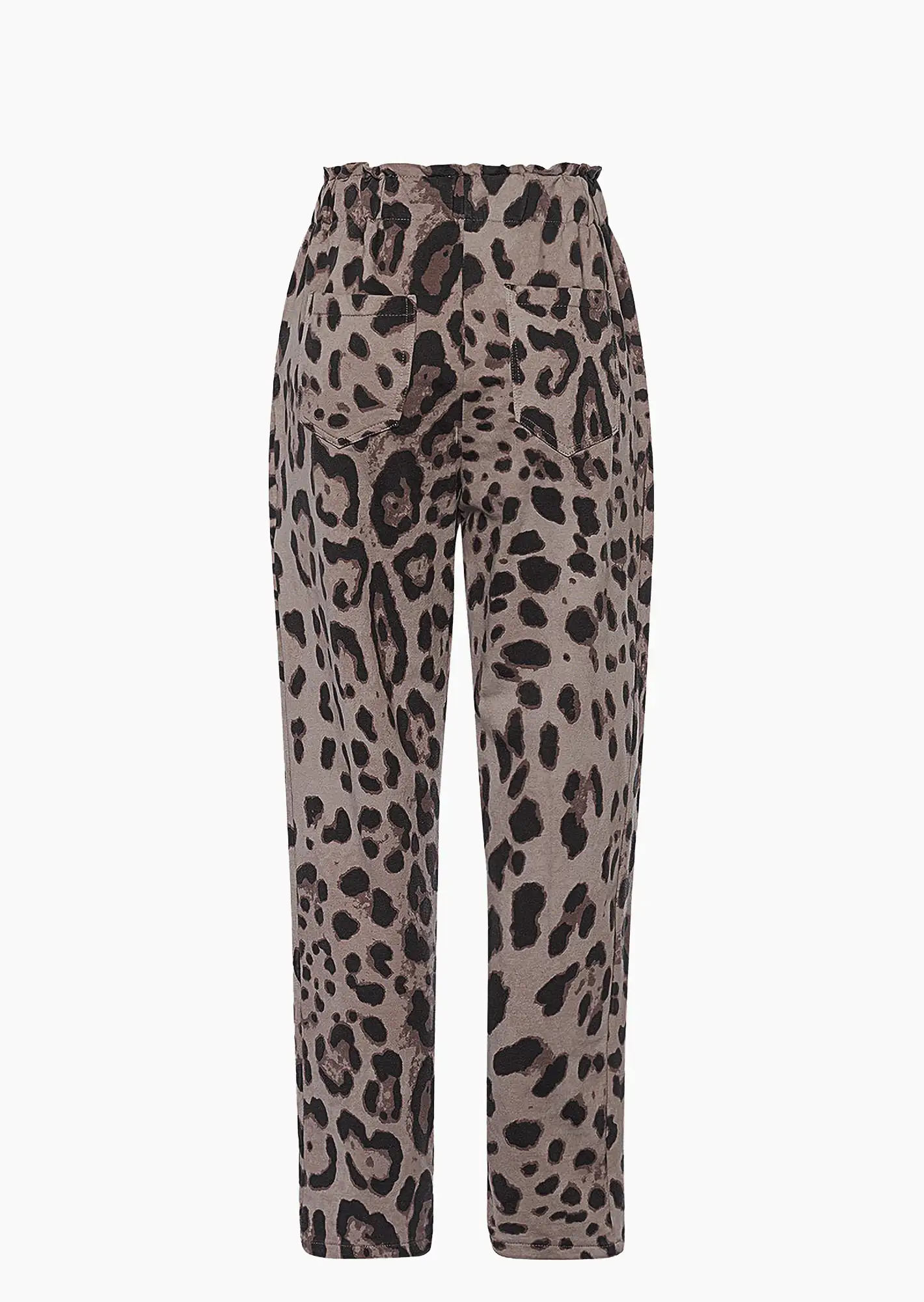Hose im Leoprint, taupe