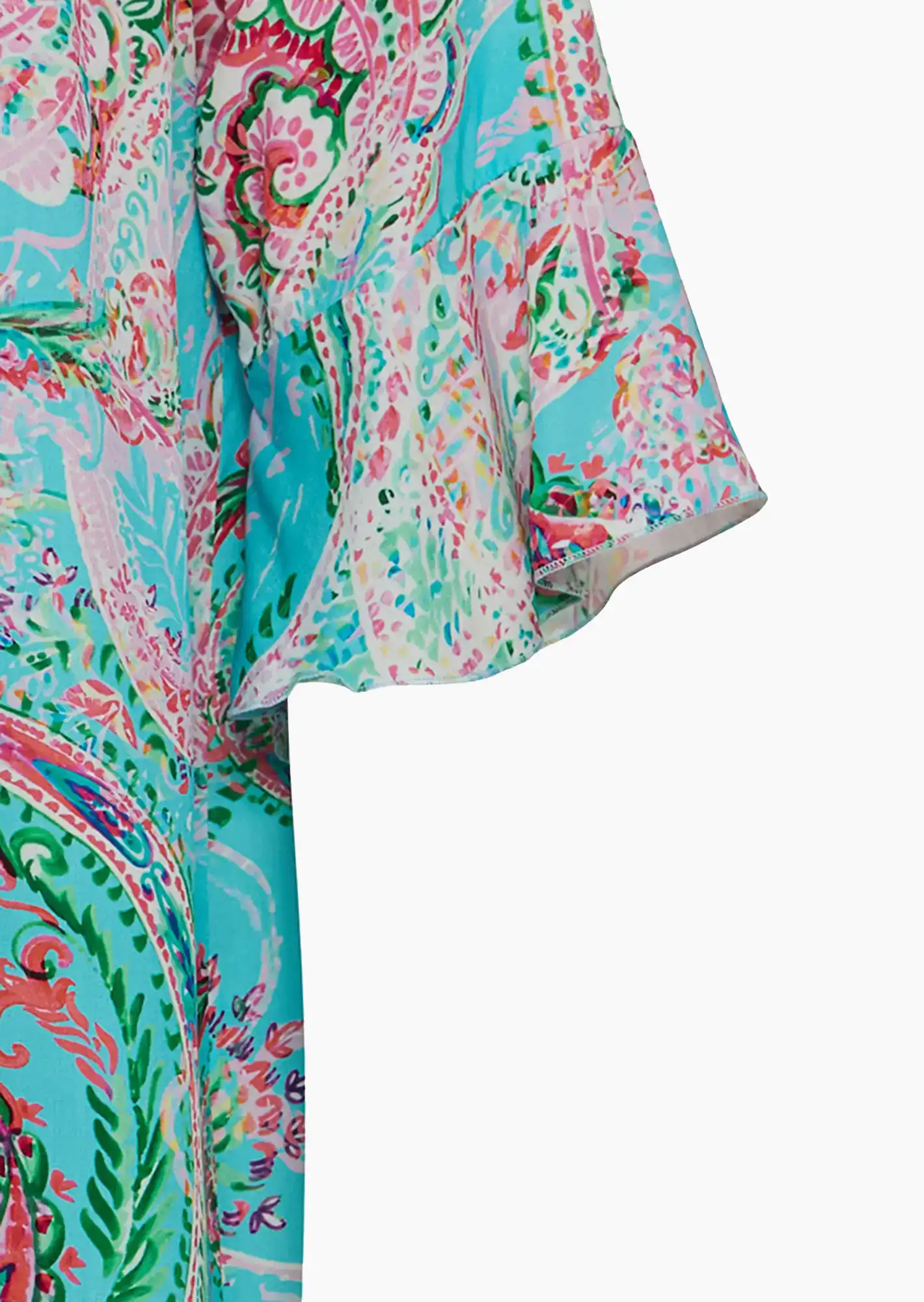 Bluse im Alloverprint, türkis