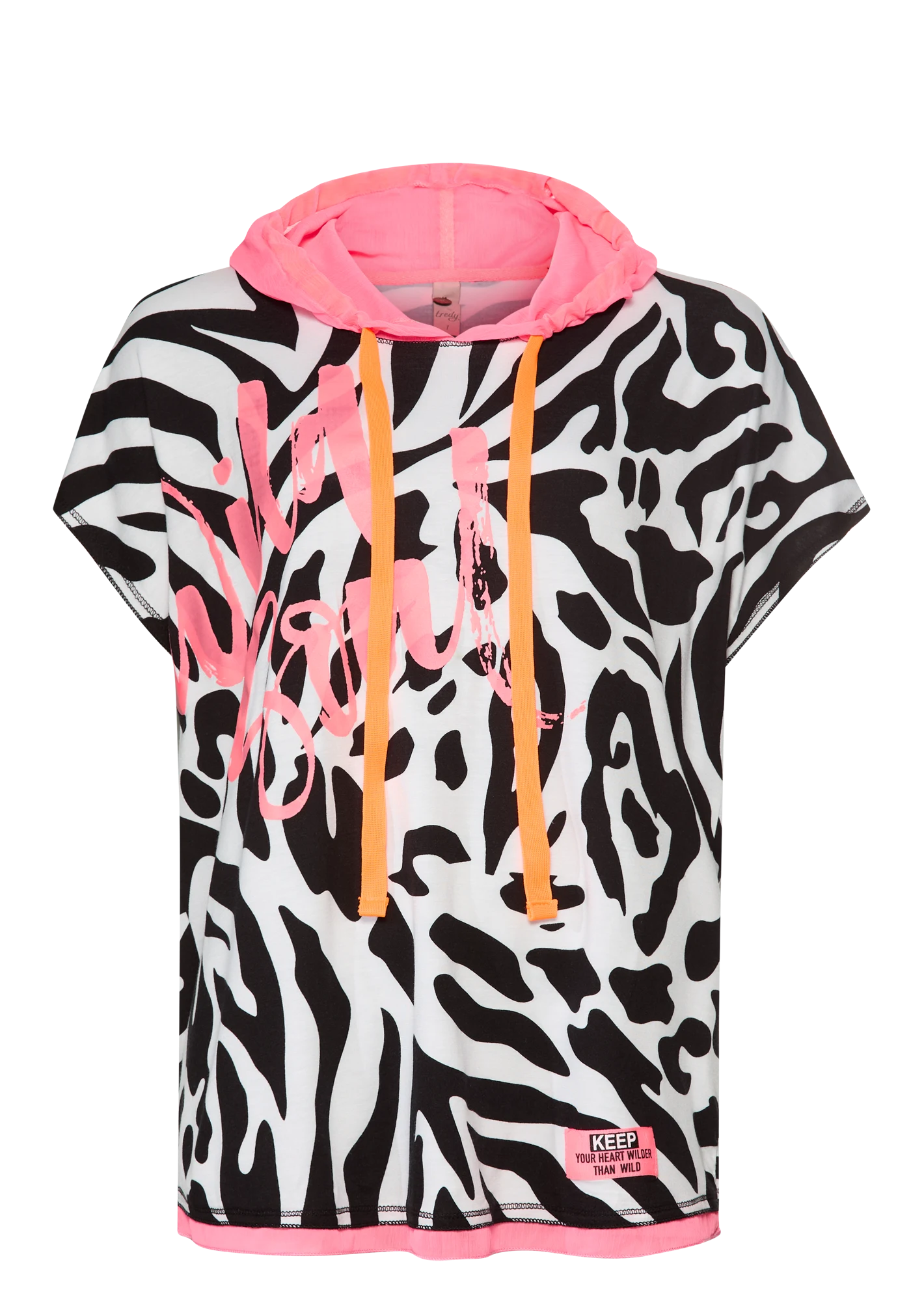 Shirt 'Wild soul', schwarz-weiß 