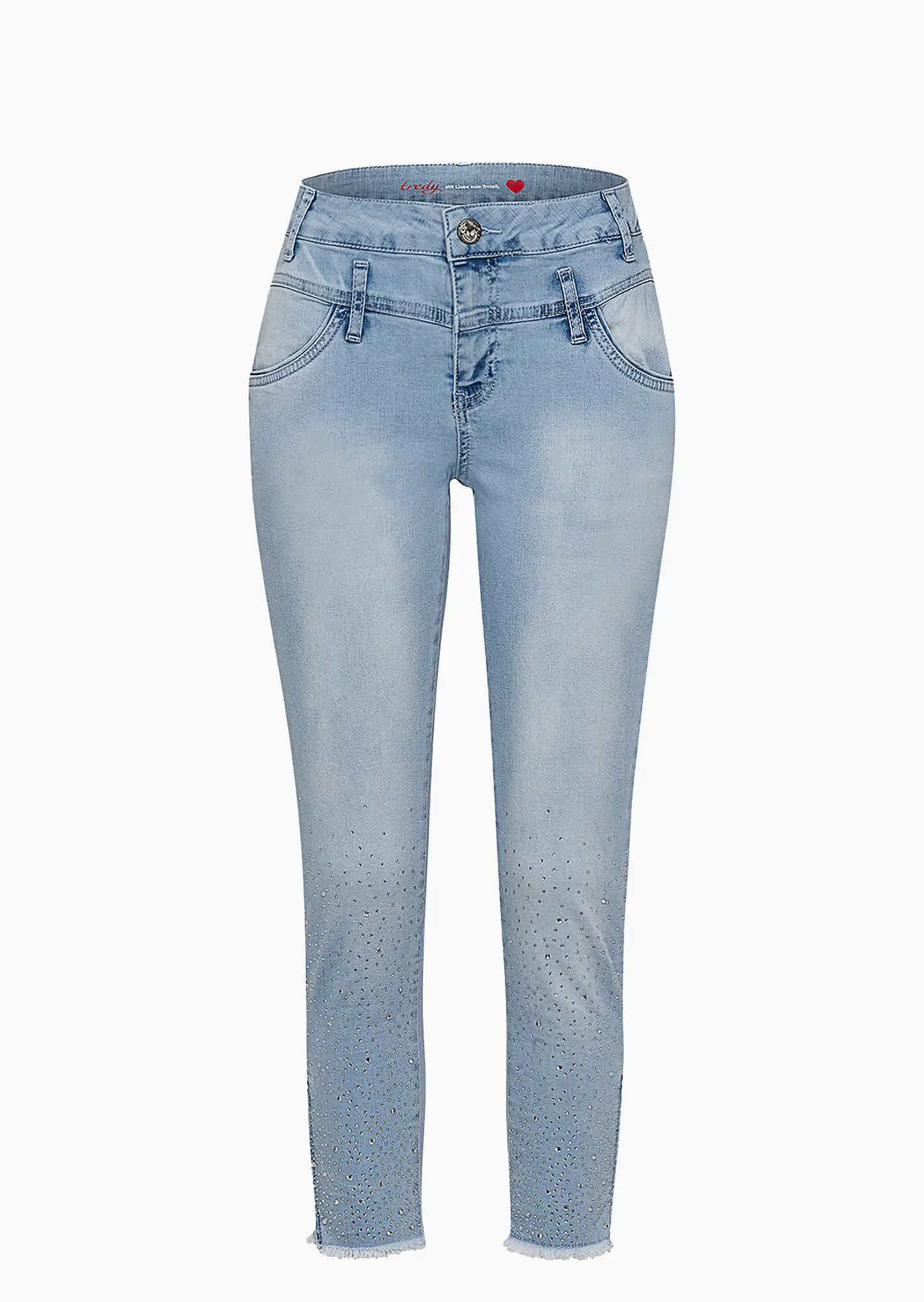 Jeans mit Ziersteinen, light blue denim