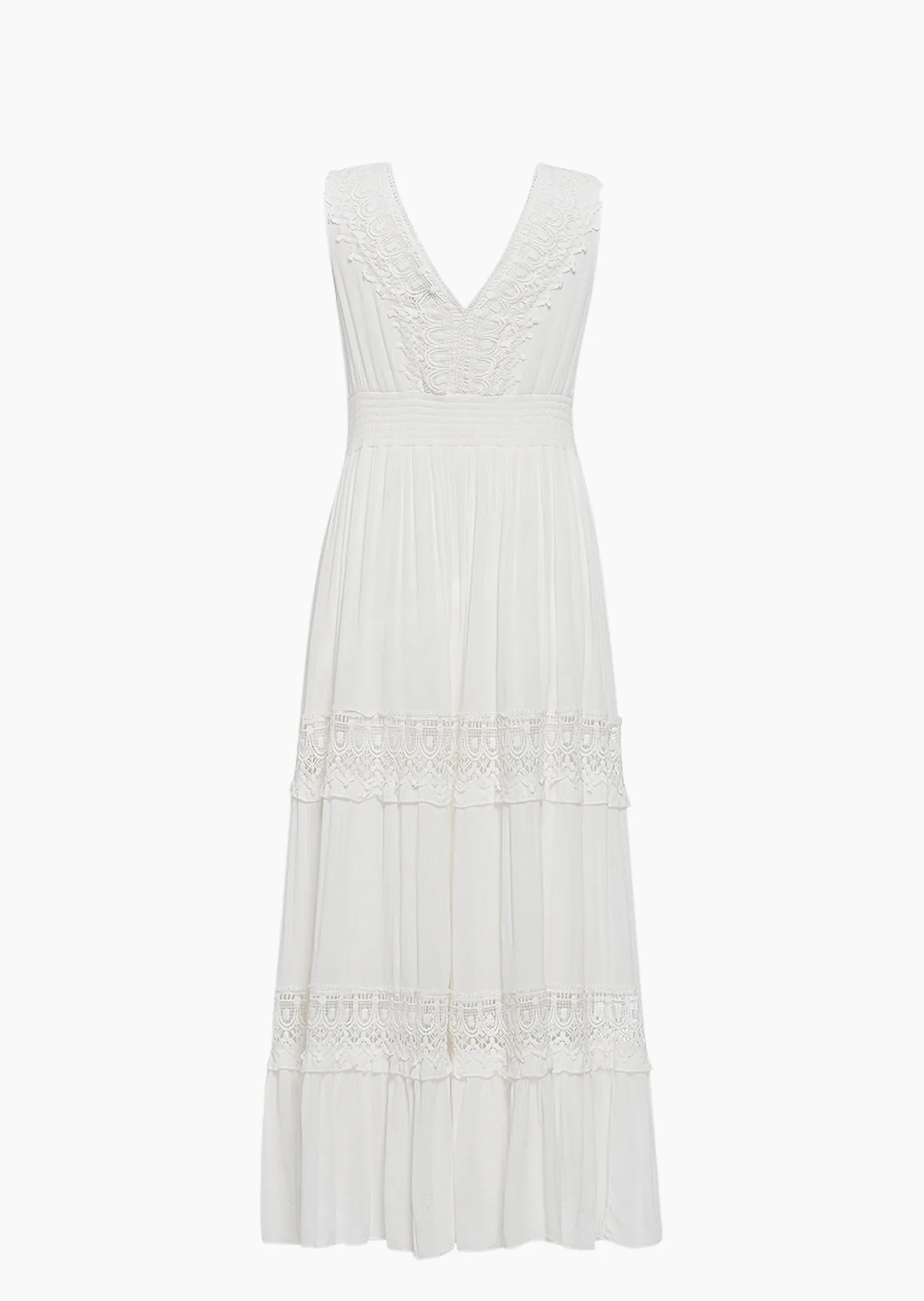 Kleid mit Häkelspitze, offwhite