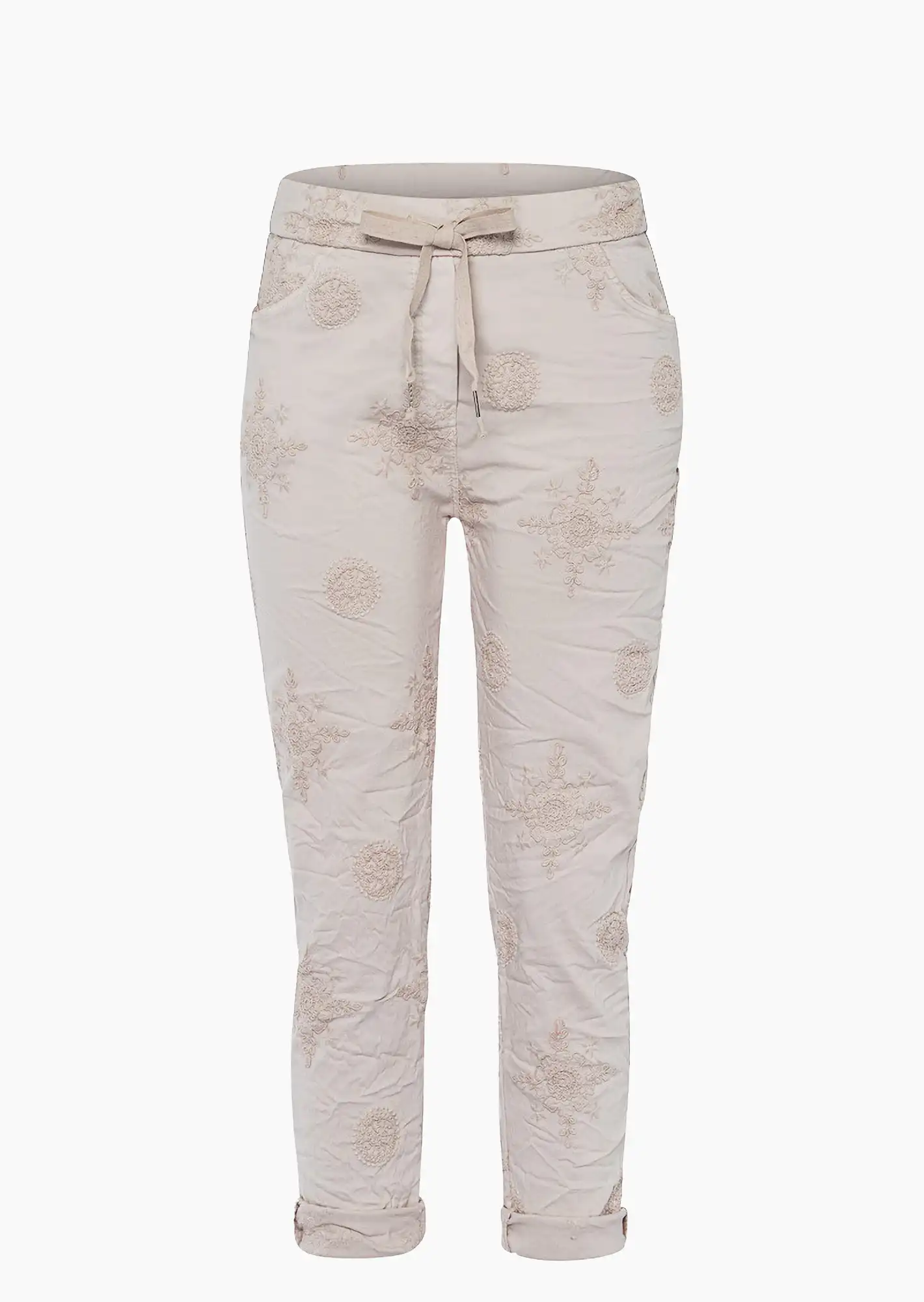 Joggpants mit Stickerei, sand