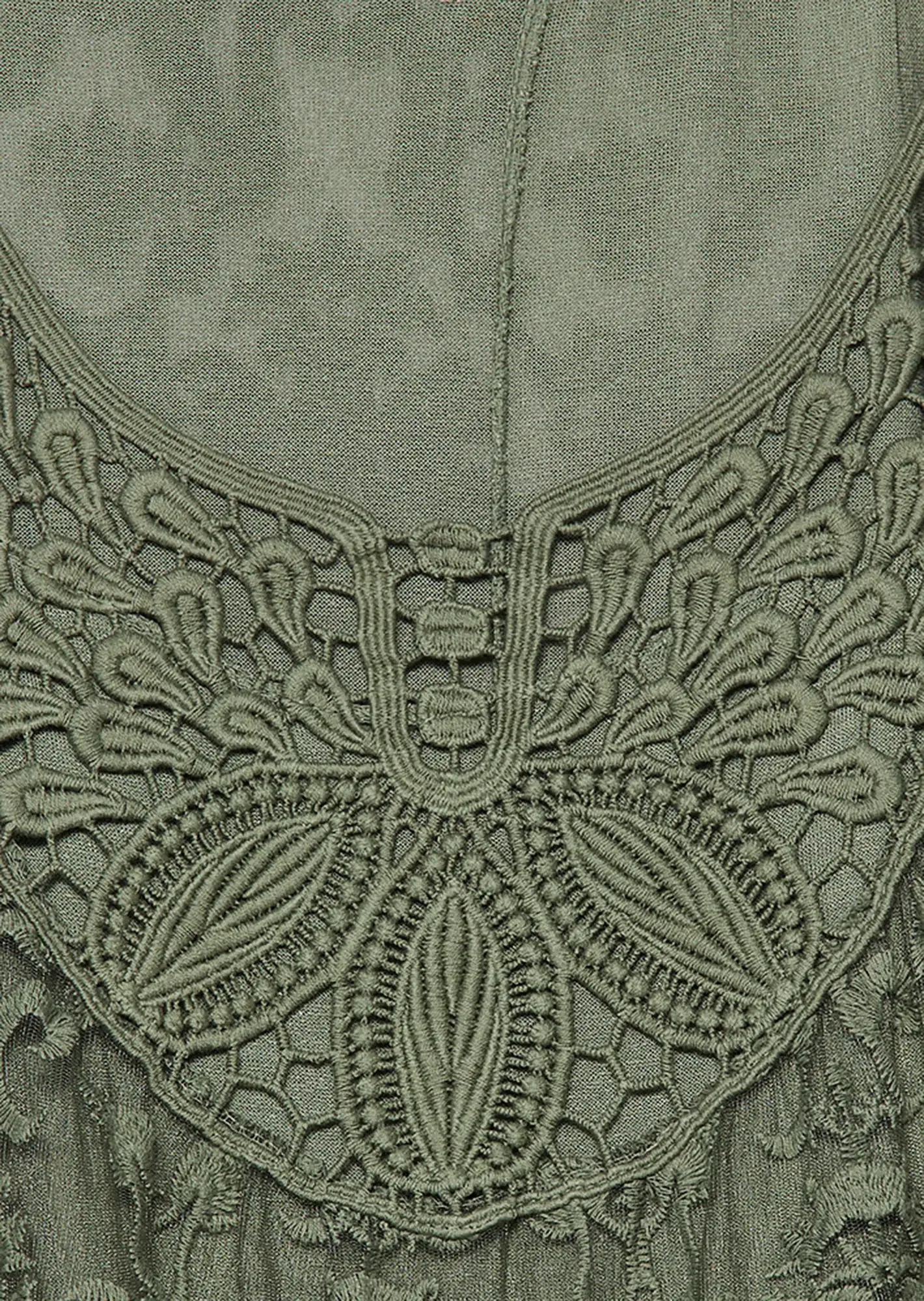 Kleid mit Volants, khaki