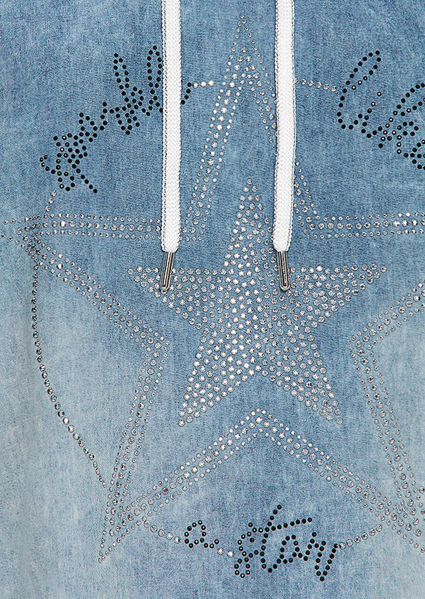 Denim-Bluse 'Star', bleached denim
