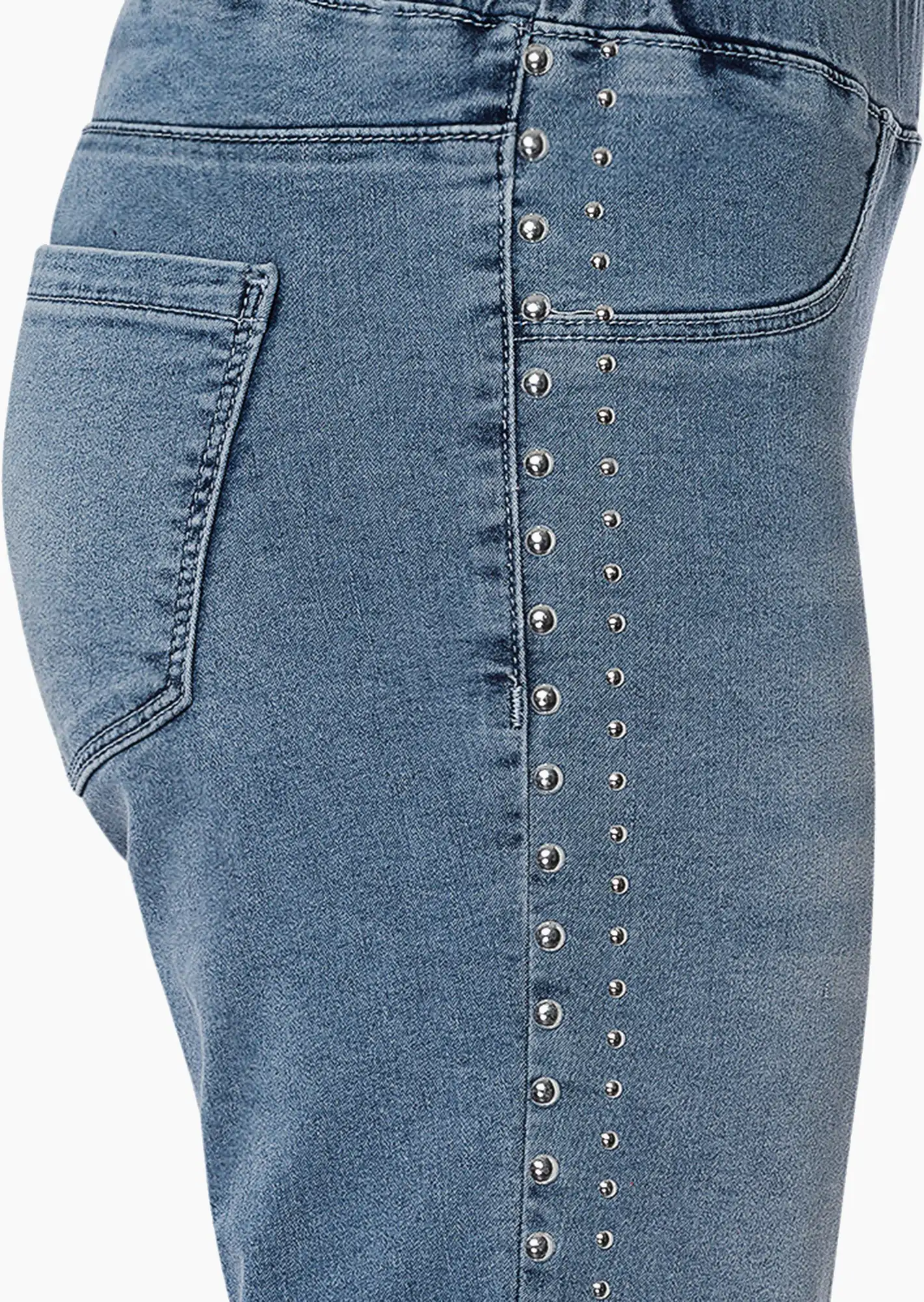 Jeggings mit Nieten, light blue denim