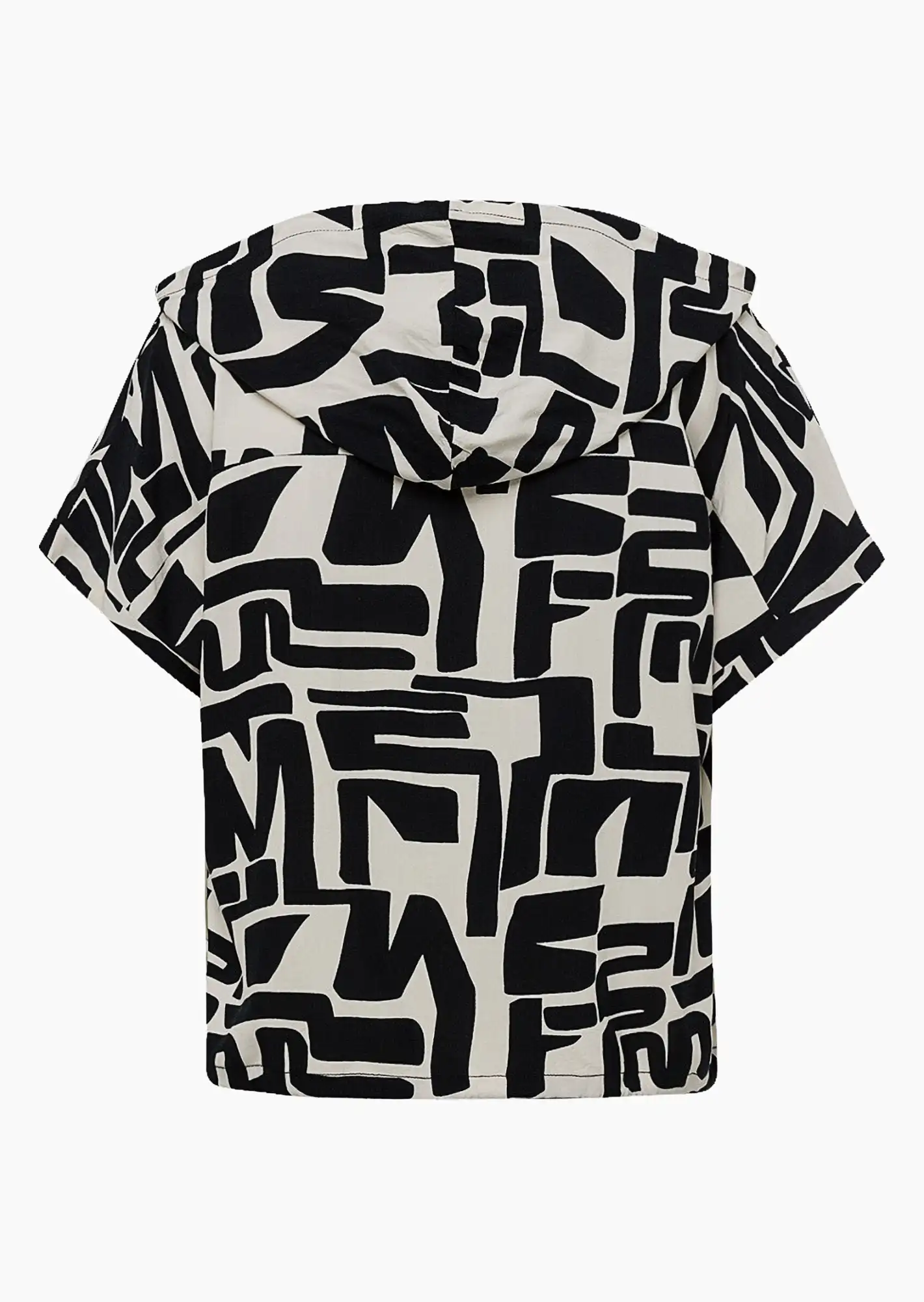Bluse im Alloverprint, schwarz-crema