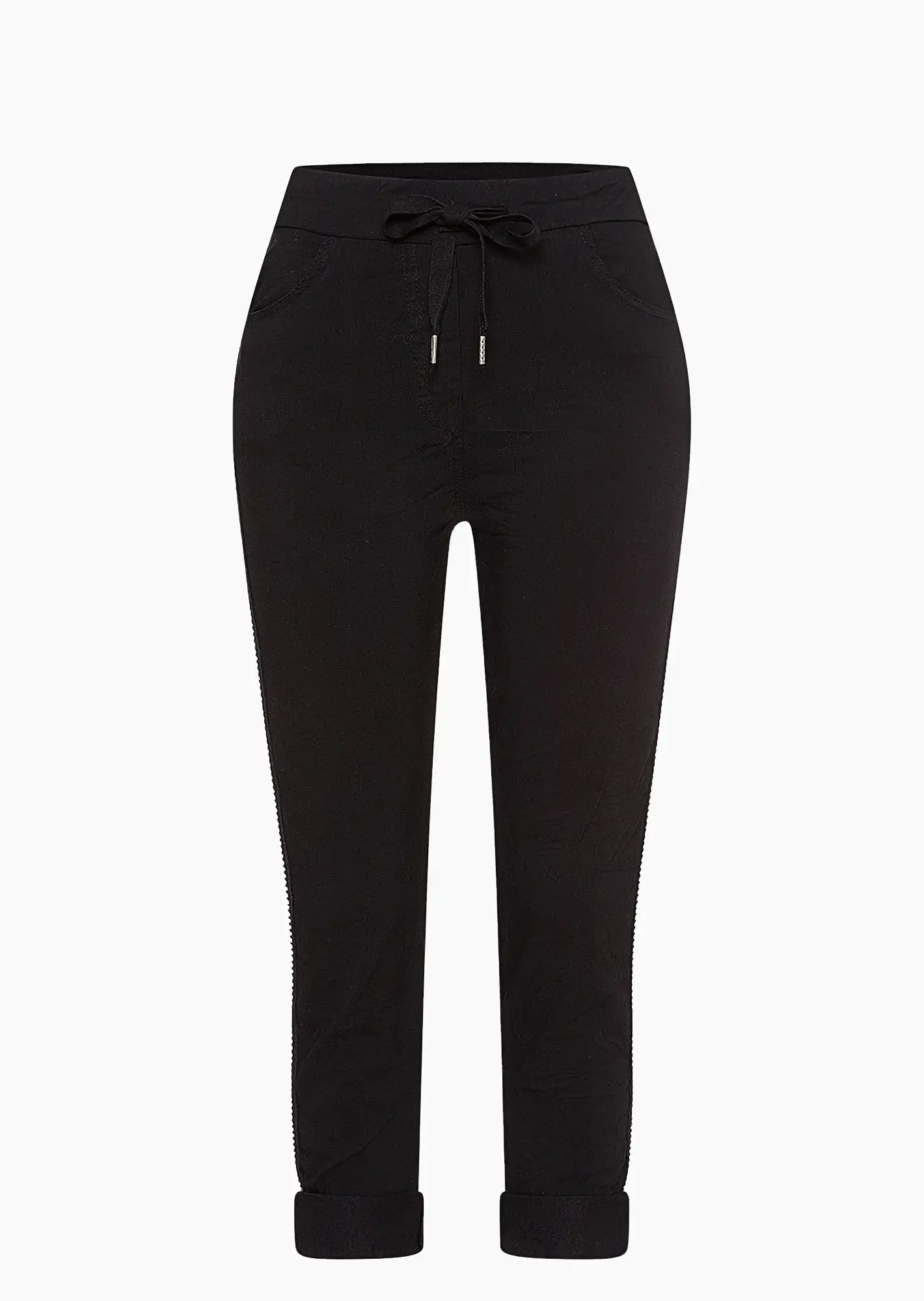 Joggpants mit Galonstreifen, schwarz