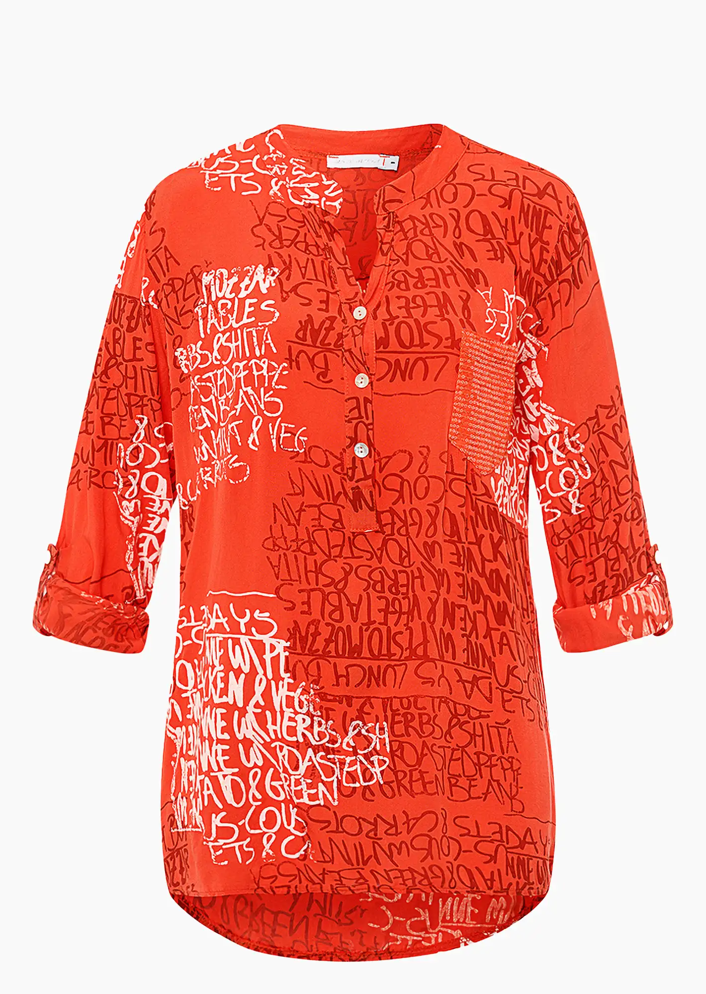 Bluse im Alloverprint, orange flash