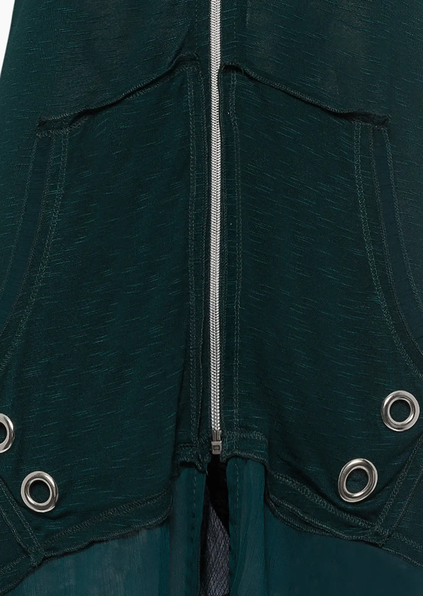 Kapuzenshirtjacke mit Zipfelsaum, forest green