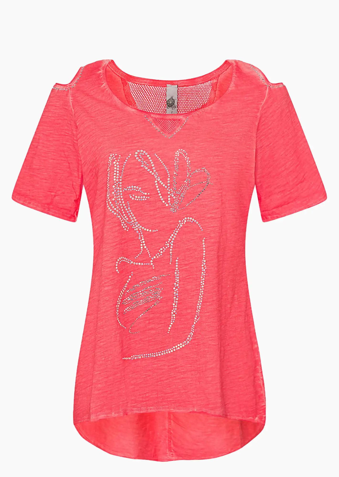 Shirt mit Cut-Outs, koralle