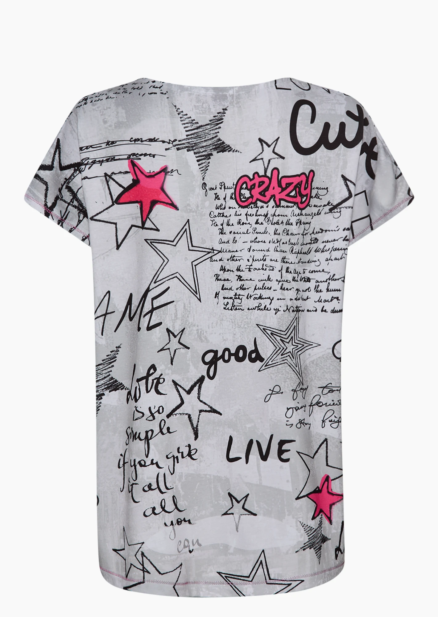 Shirt 'Crazy', schwarz-weiß