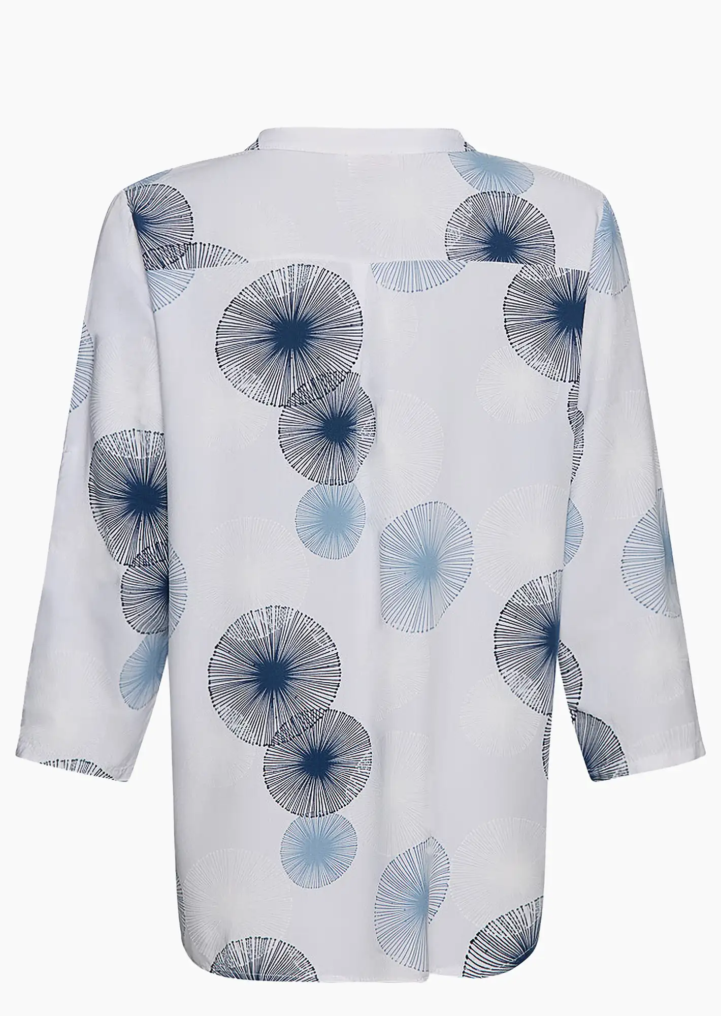 Bluse im Alloverprint, weiß-blau