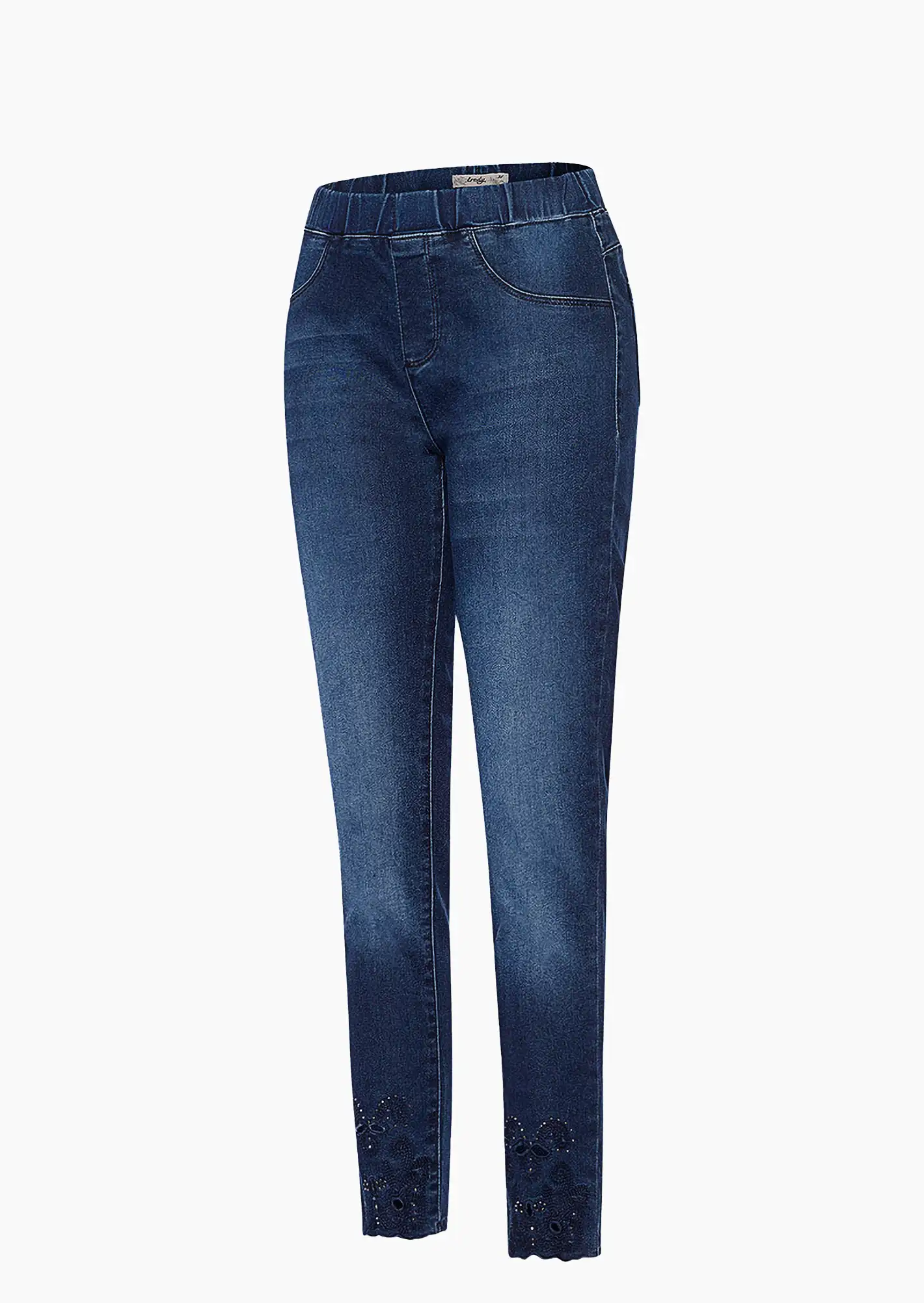 Jeggings mit Ziersteinen, dark blue denim