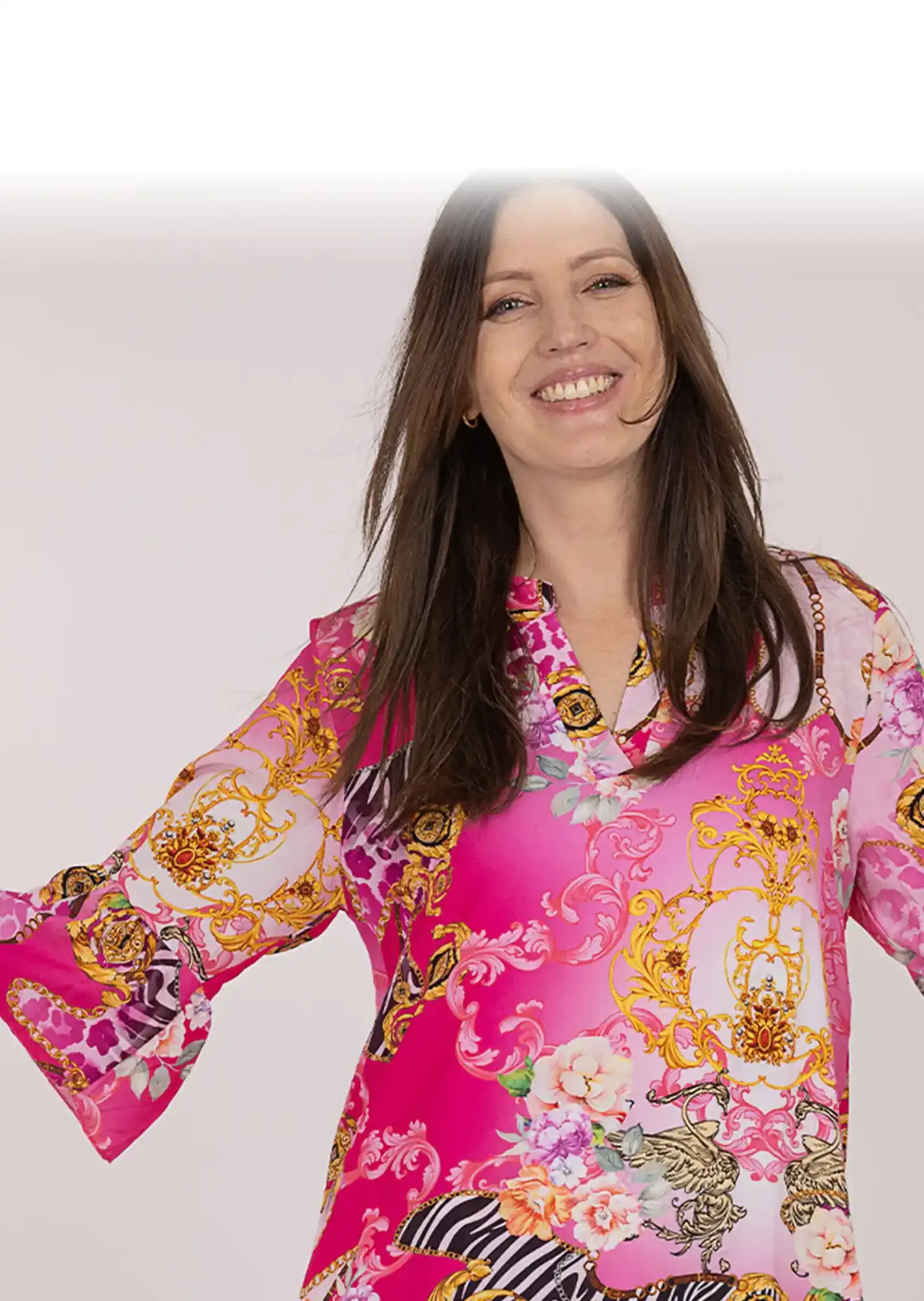 Bluse gemustert, pink