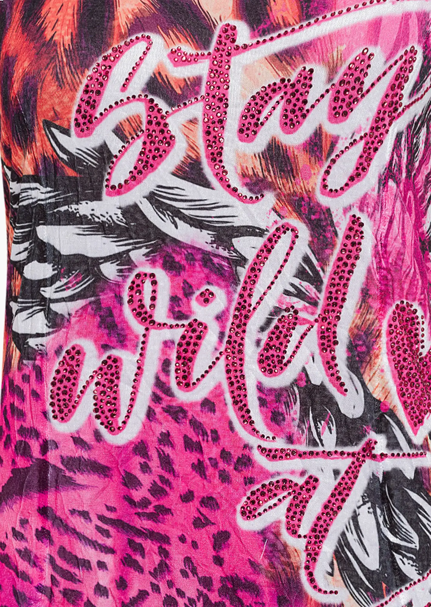 Top 'Stay wild' im Alloverprint, bunt