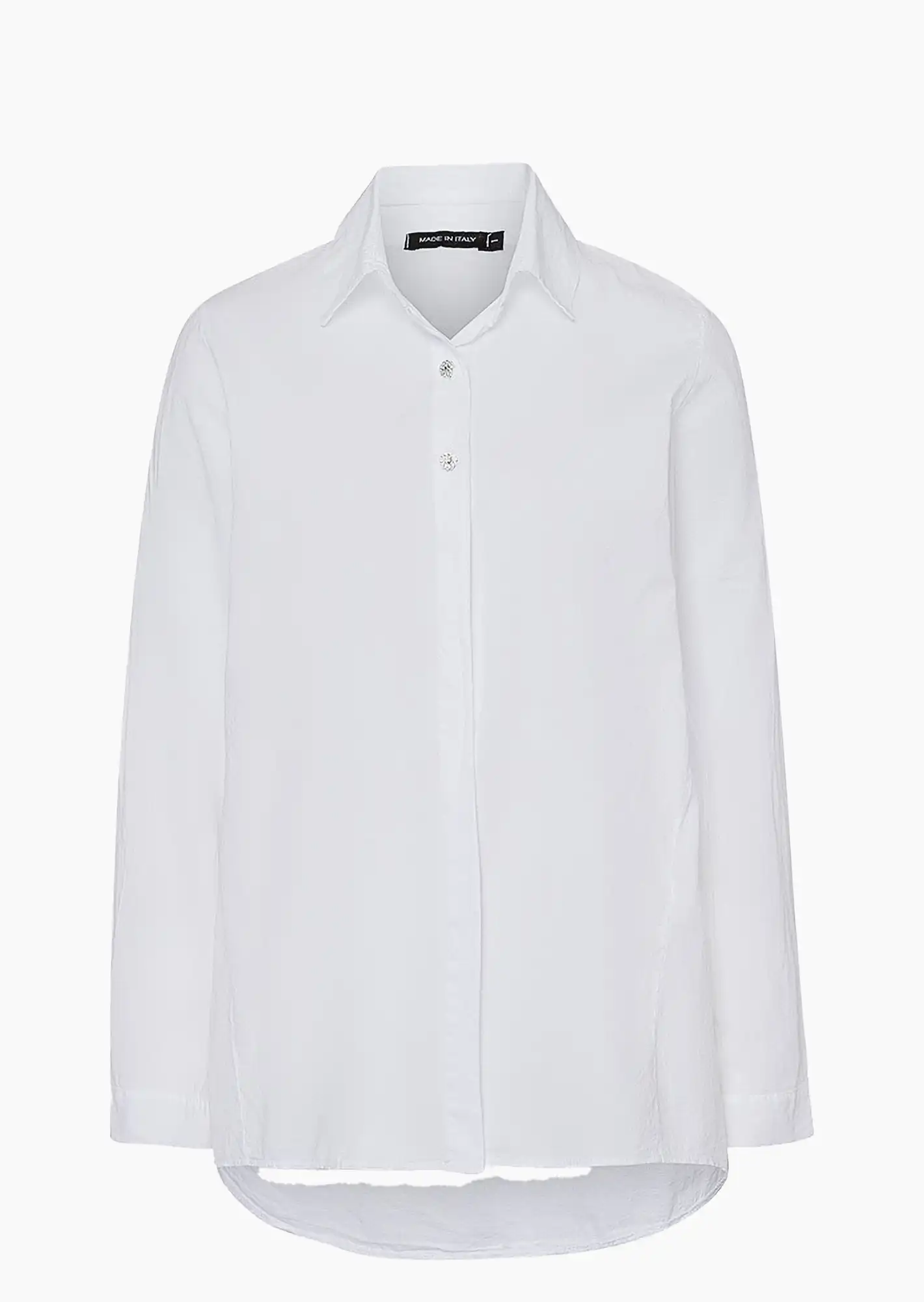 Bluse mit dekorativen Knöpfen, weiß