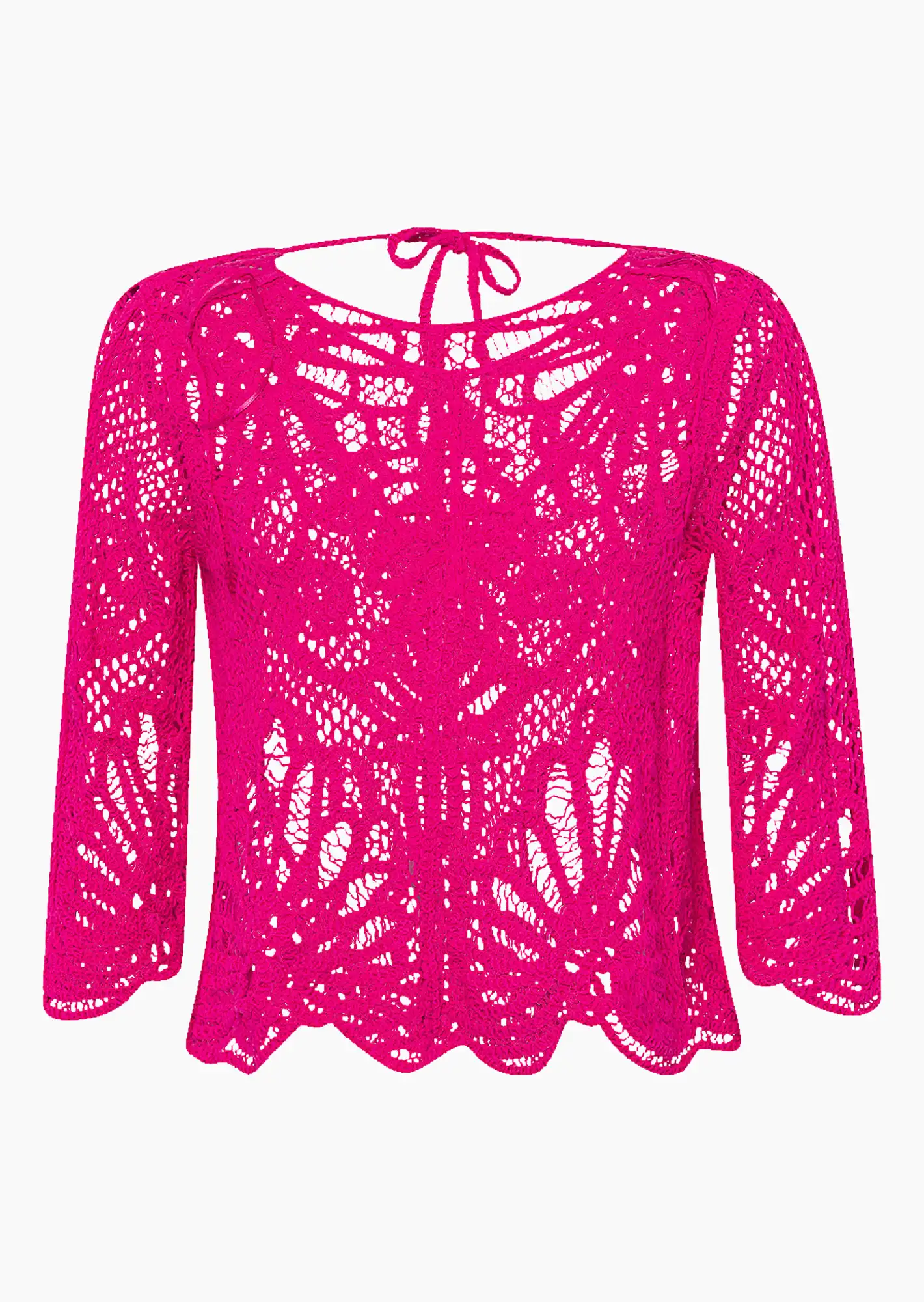 Pullover in Häkel-Optik, very berry
