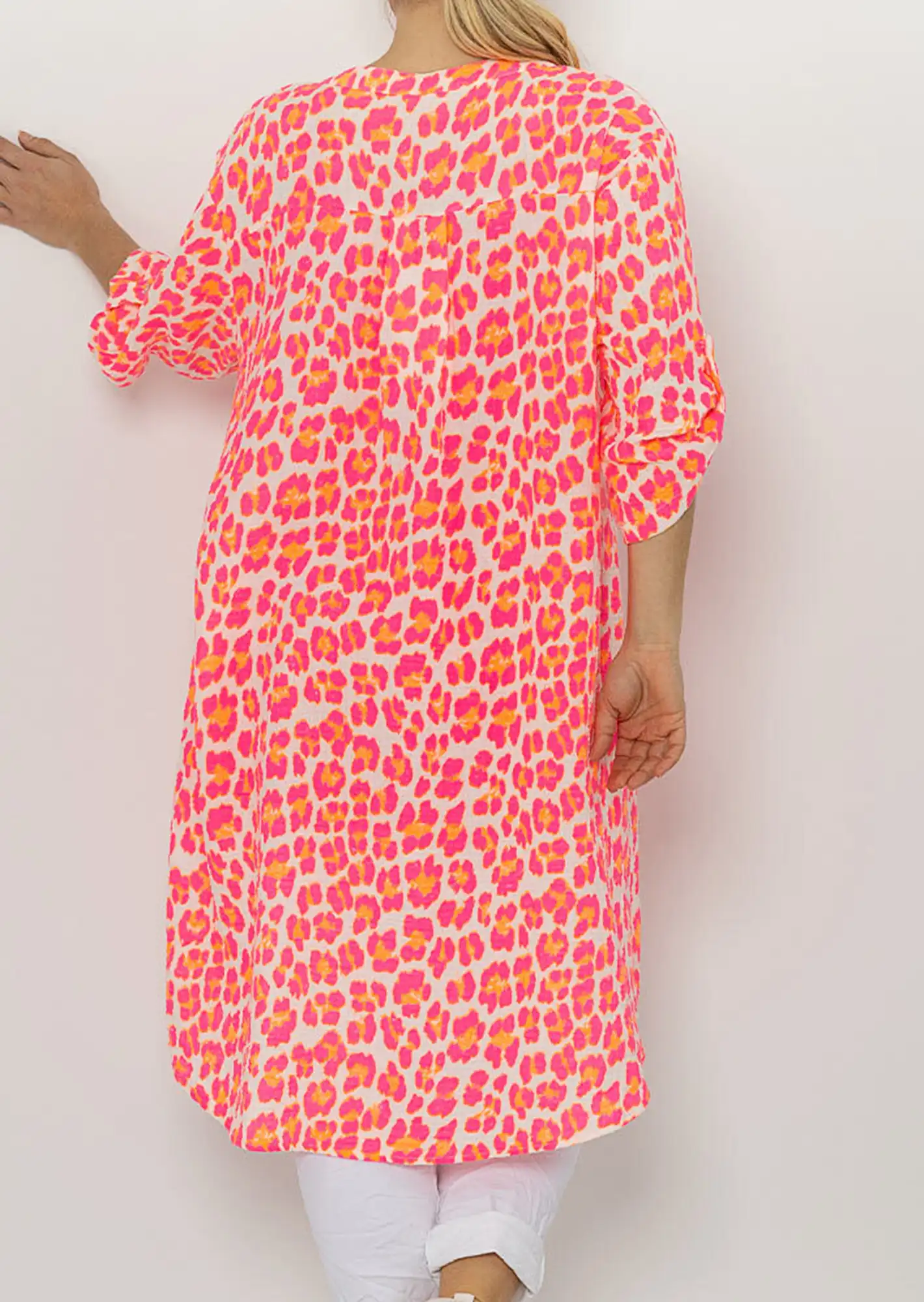 Musselin-Kleid, neonpink