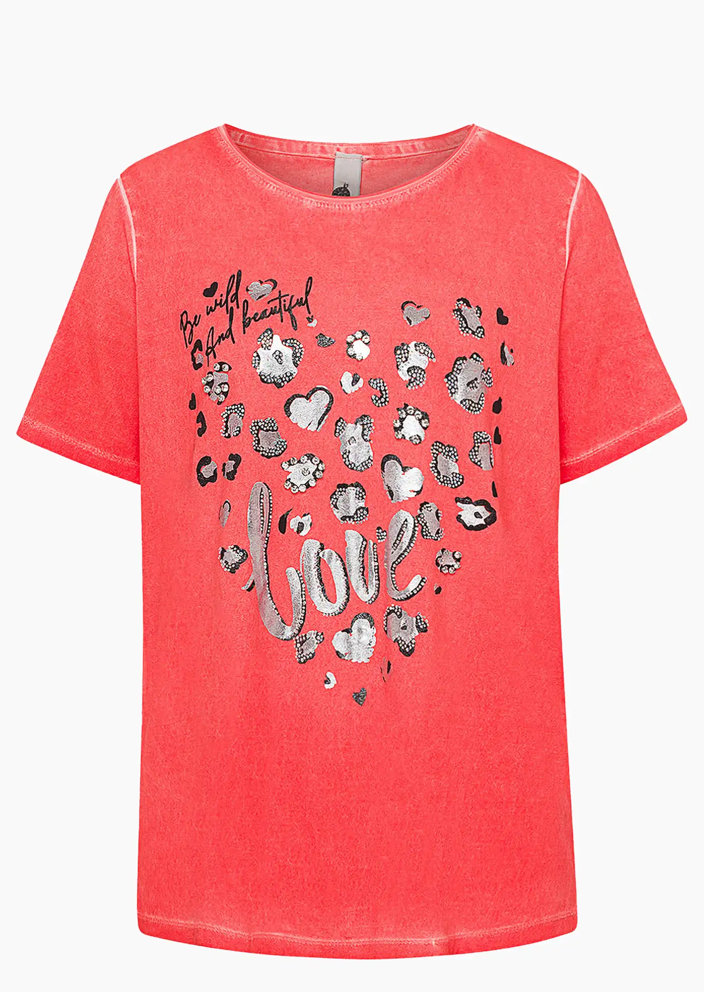 Shirt 'Be wild', koralle